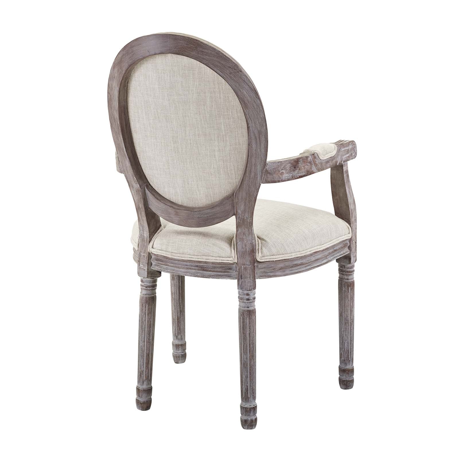 Modway Emanate Vintage French Upholstered Fabric Dining Armchair | Dining Chairs | 