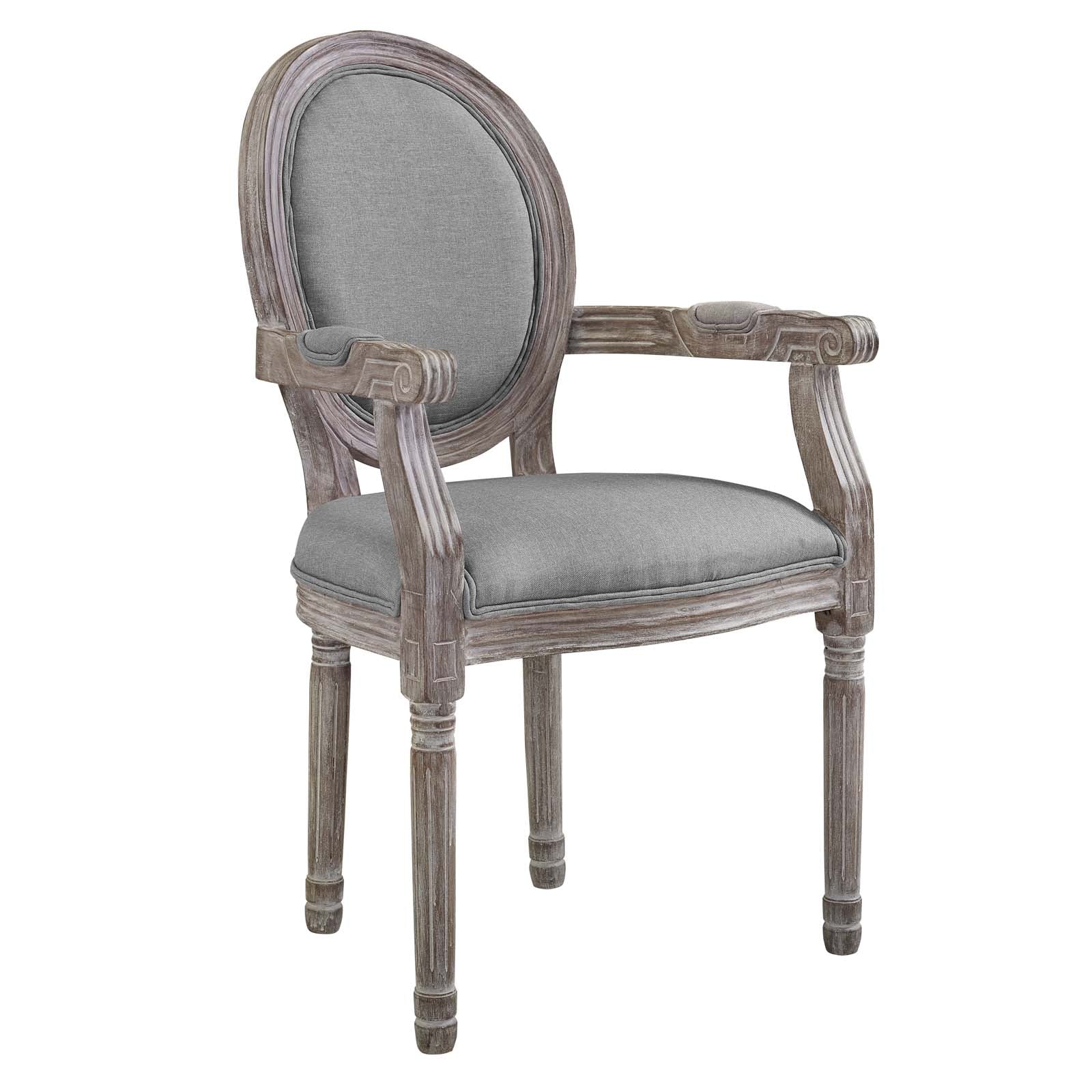 Modway Emanate Vintage French Upholstered Fabric Dining Armchair | Dining Chairs | 