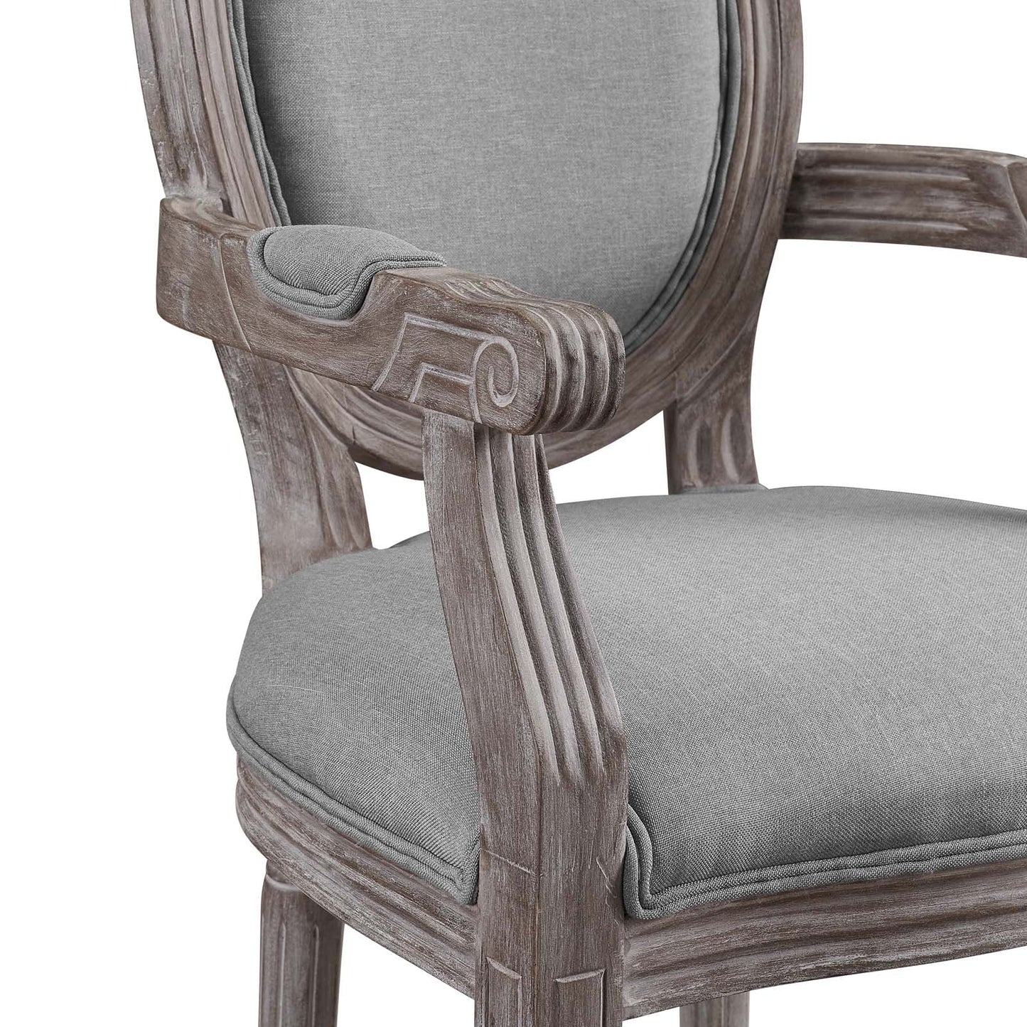 Modway Emanate Vintage French Upholstered Fabric Dining Armchair | Dining Chairs | 