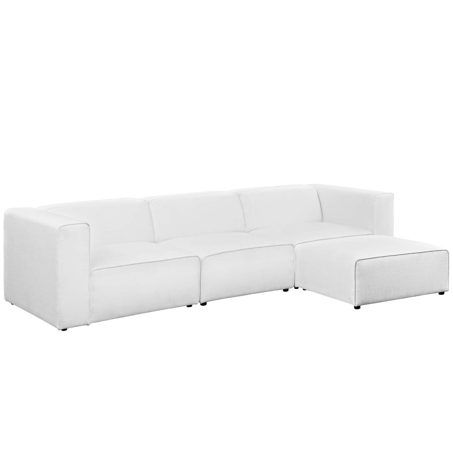Modway Mingle 4 Piece Upholstered Fabric Sectional Sofa Set | Sofas | Modishstore-15