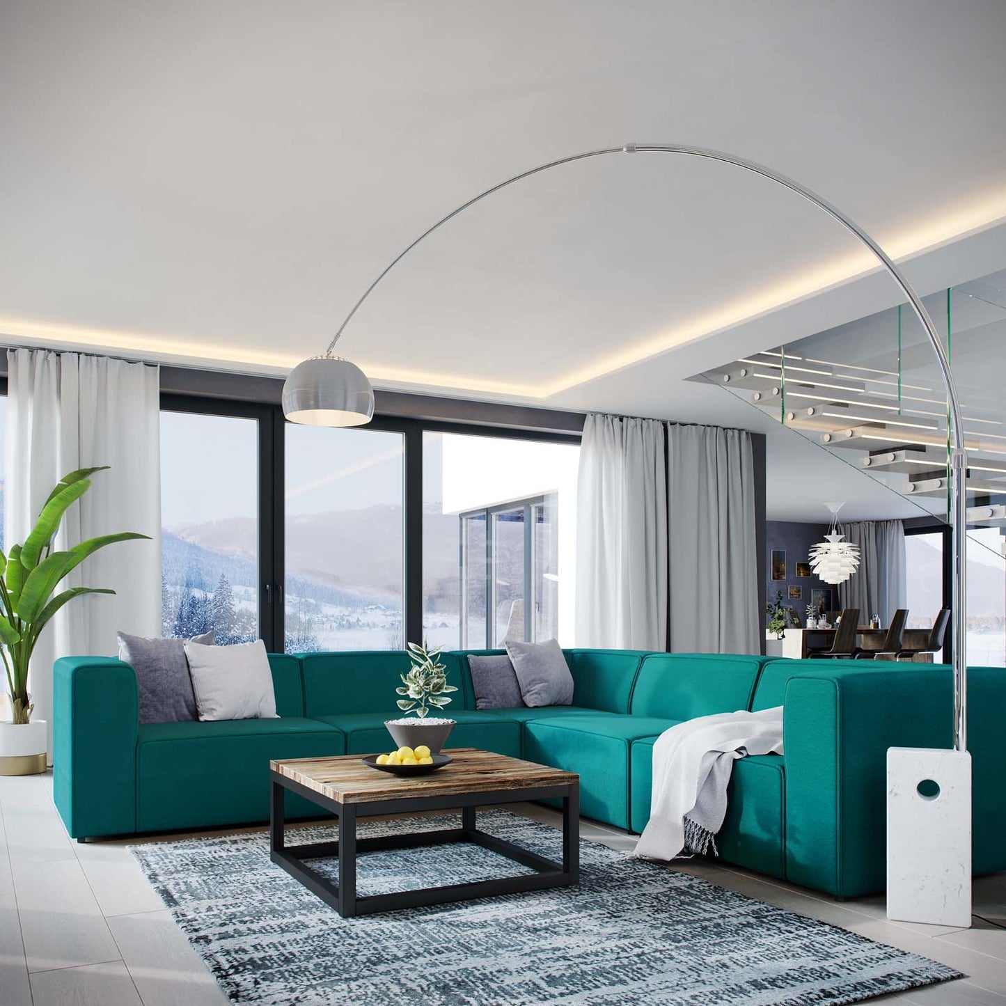 Modway Mingle 5 Piece Upholstered Fabric Sectional Sofa Set-EEI-2835 | Sofas | Modishstore-19