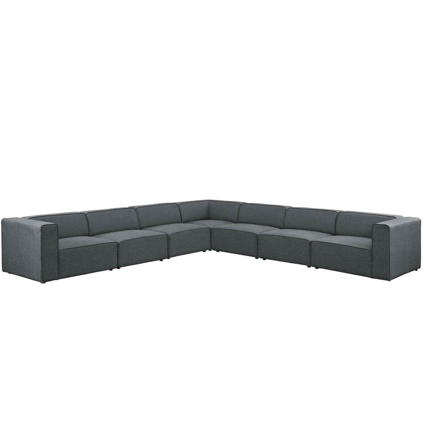 Modway Mingle 7 Piece Upholstered Fabric Sectional Sofa Set | Sofas | Modishstore-8