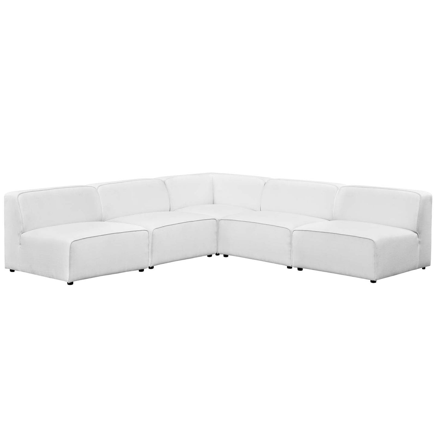 Modway Mingle 5 Piece Upholstered Fabric Armless Sectional Sofa Set | Sofas | Modishstore-14