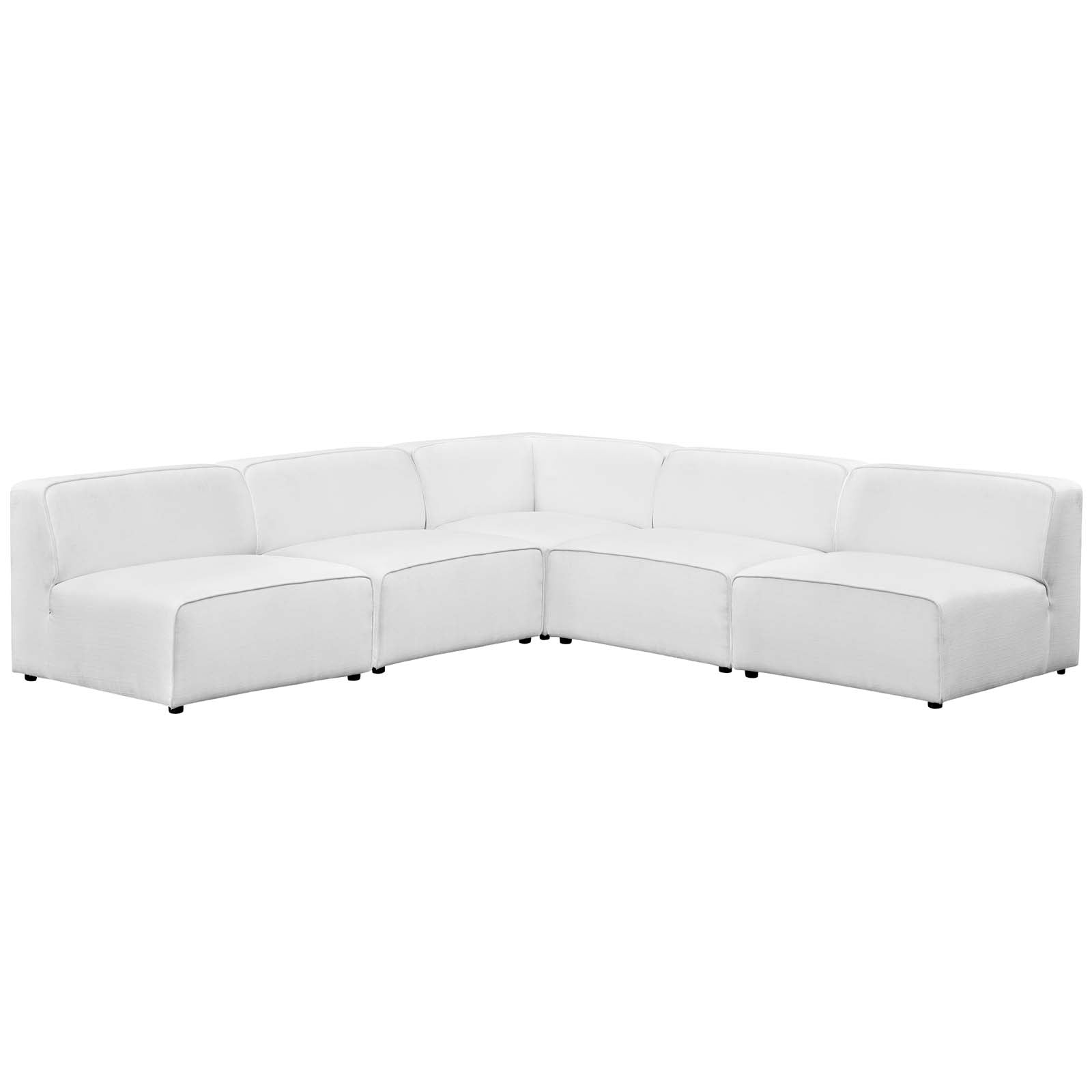 Modway Mingle 5 Piece Upholstered Fabric Armless Sectional Sofa Set | Sofas | Modishstore-14