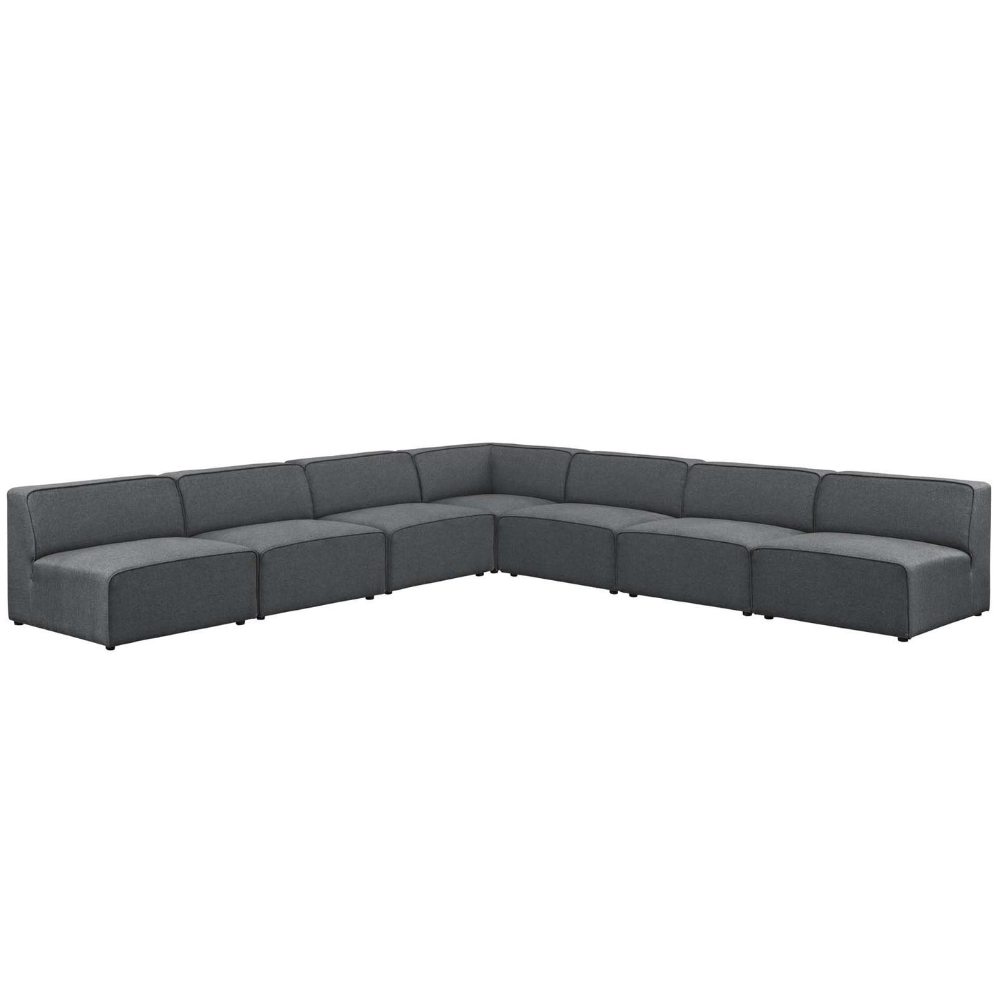 Modway Mingle 7 Piece Upholstered Fabric Sectional Sofa Set-EEI-2841