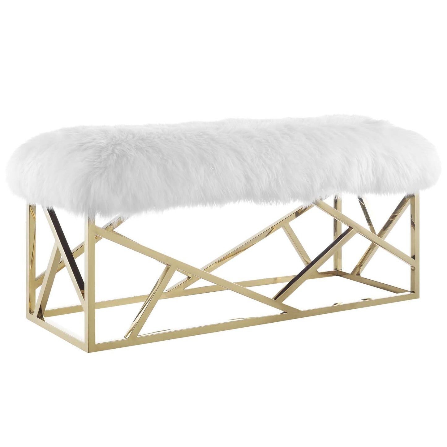 Modway Intersperse Sheepskin Bench