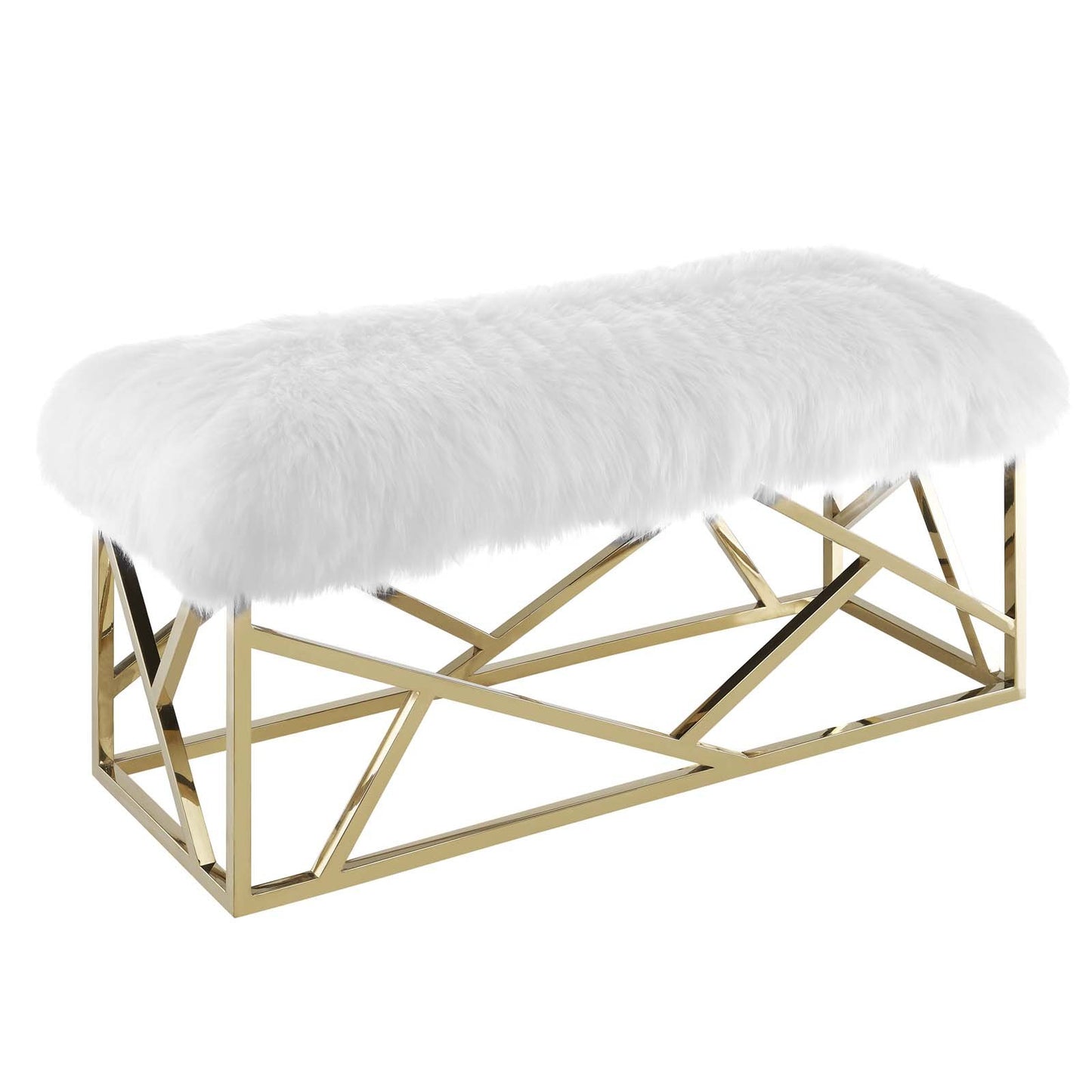Modway Intersperse Sheepskin Bench