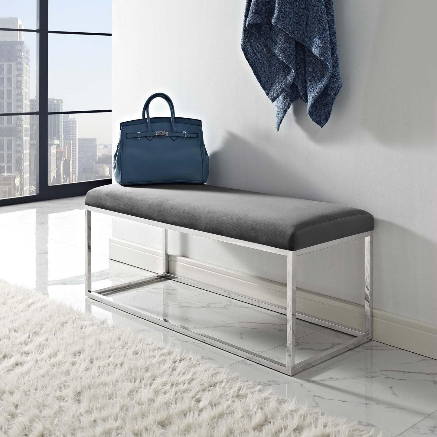 Modway Anticipate Performance Velvet Bench