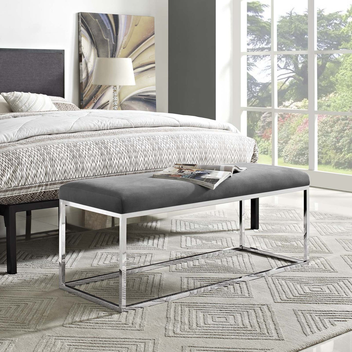 Modway Anticipate Performance Velvet Bench