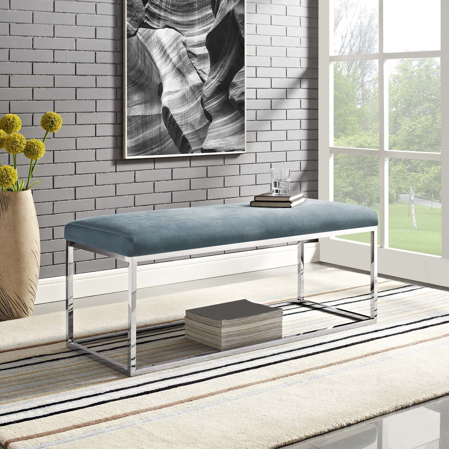 Modway Anticipate Performance Velvet Bench