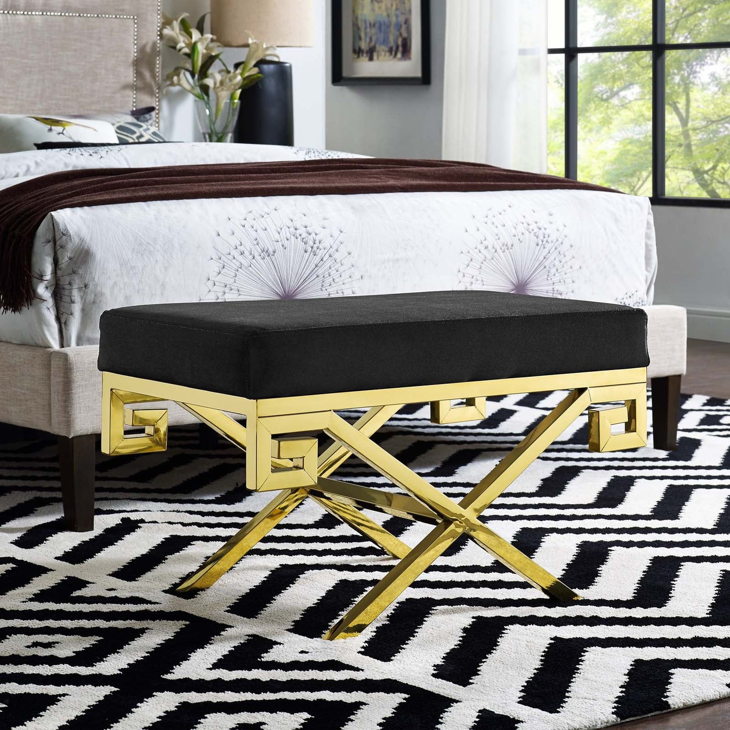 Rove Velvet Performance Velvet Bench By Modway - EEI-2879 | Benches | Modishstore