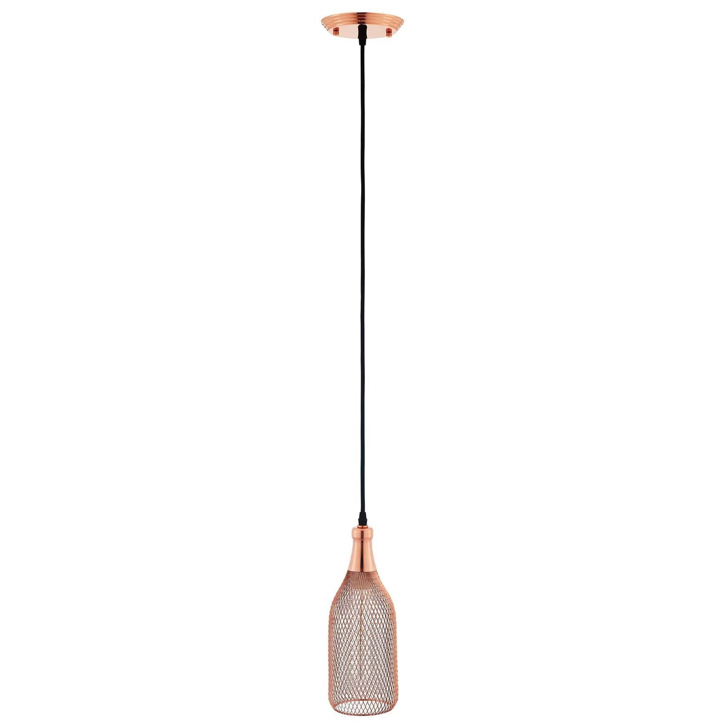 Modway Glimmer Bottle-Shaped Rose Gold Pendant Light