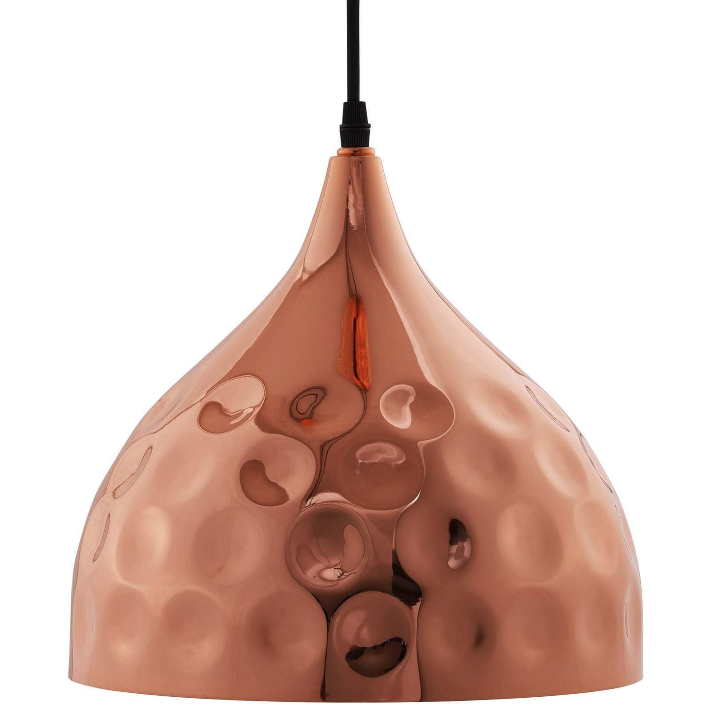 Modway Dimple 11" Bell-Shaped Rose Gold Pendant Light