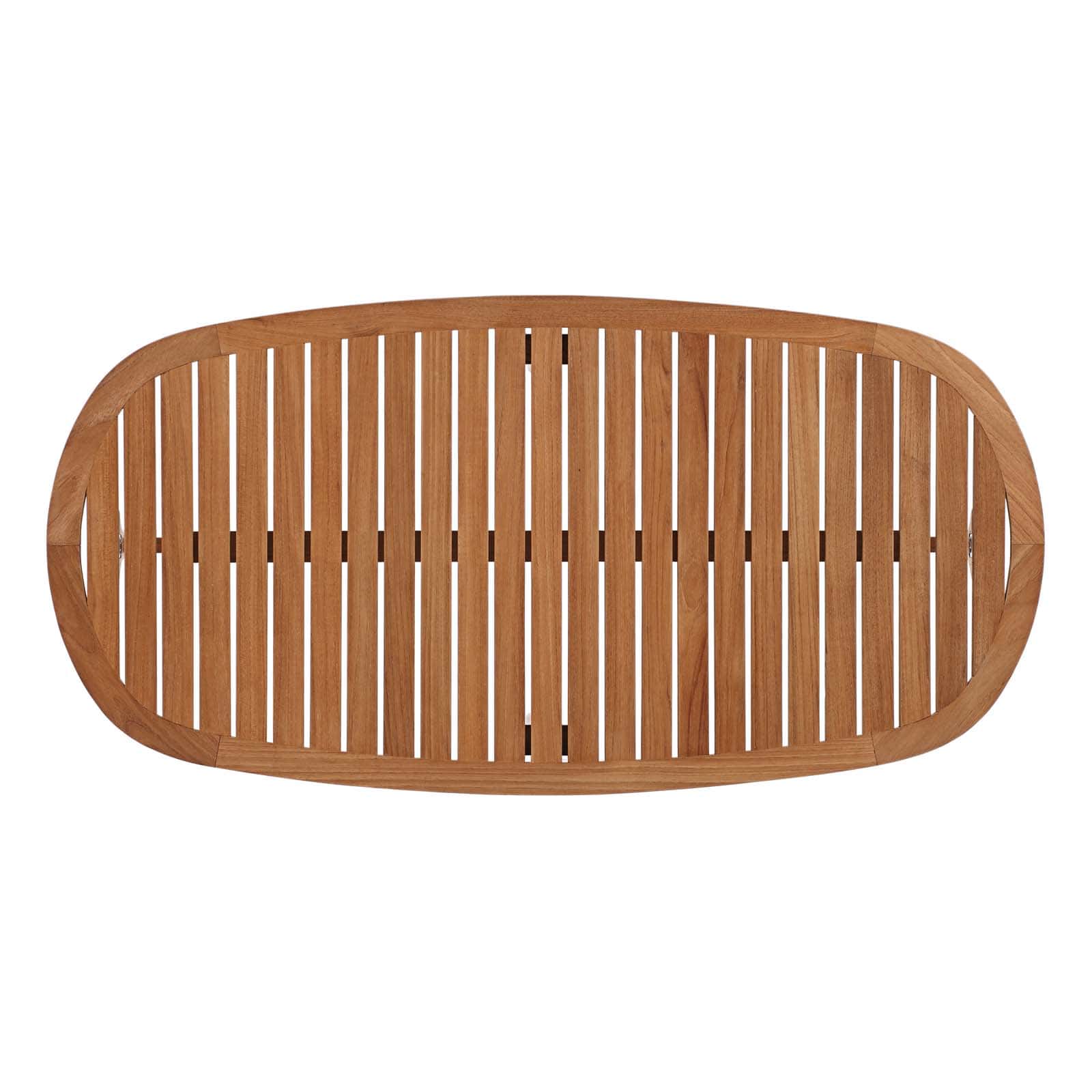 Modway Saratoga Outdoor Patio Premium Grade A Teak Wood Oval Coffee Table Natural | Coffee Tables | Modishstore-4