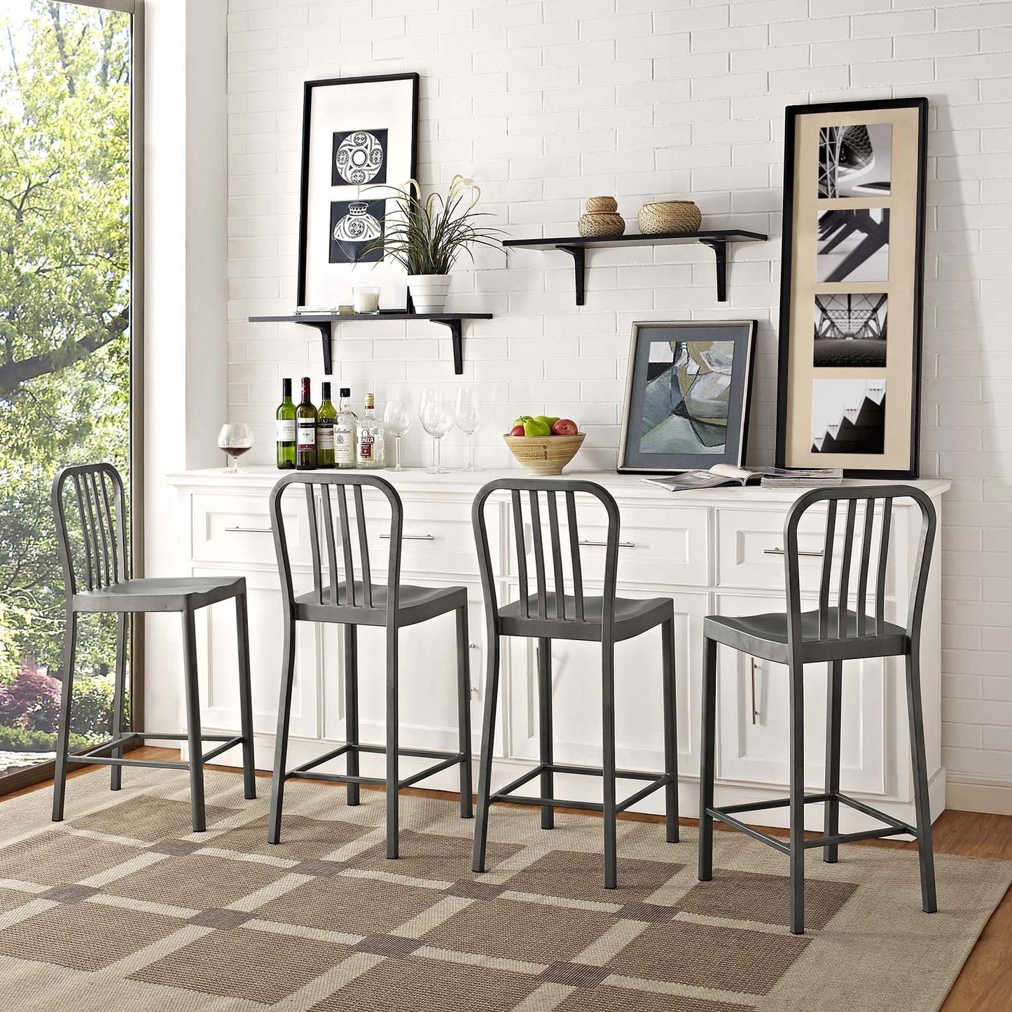 Modway Clink Counter Stool Set of 4