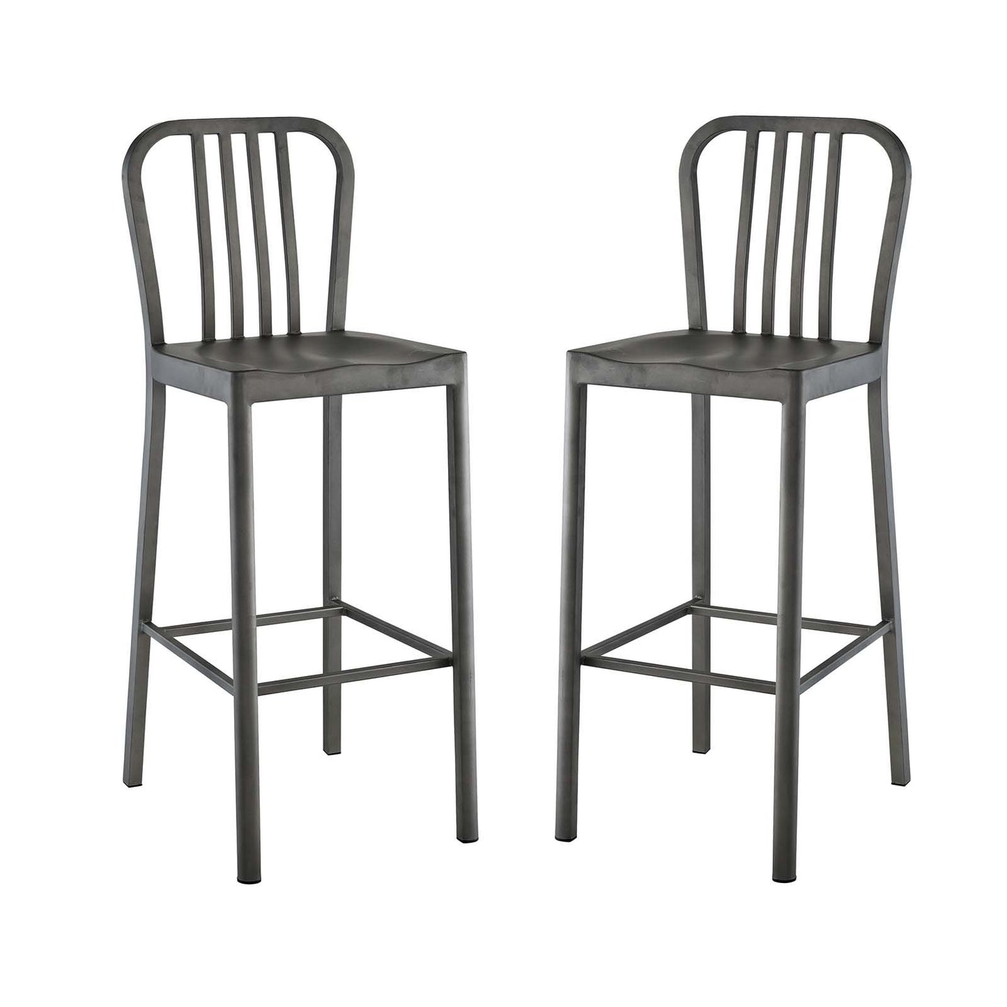 Modway Clink Bar Stool Metal Set of 2