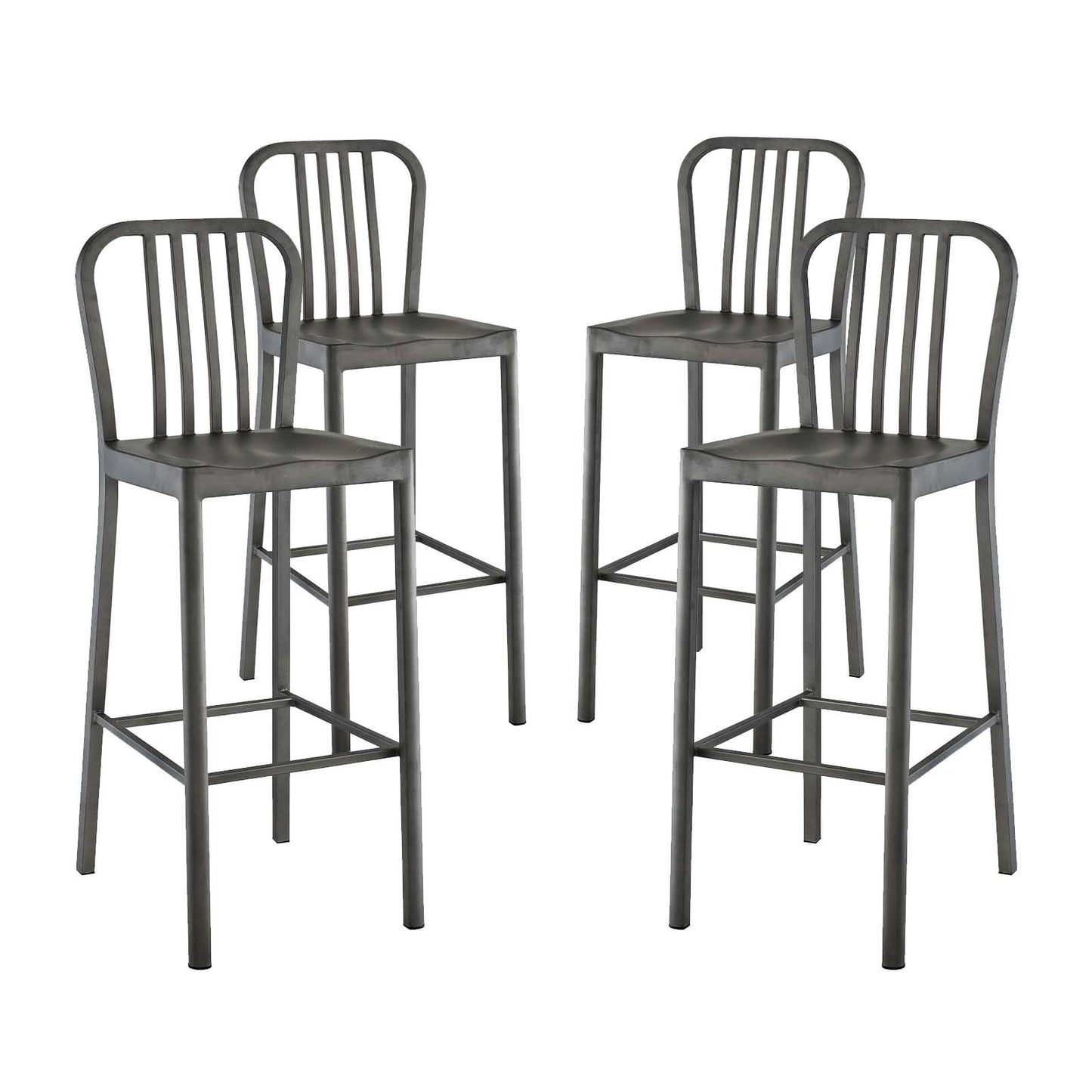 Modway Clink Bar Stool Metal Set of 4