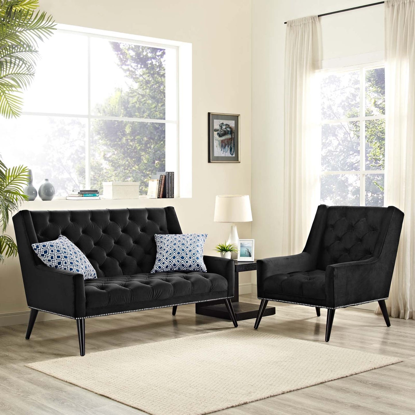 Peruse Living Room Set Performance Velvet Set of 2 By Modway - EEI-2967 | Sofa Set | Modishstore