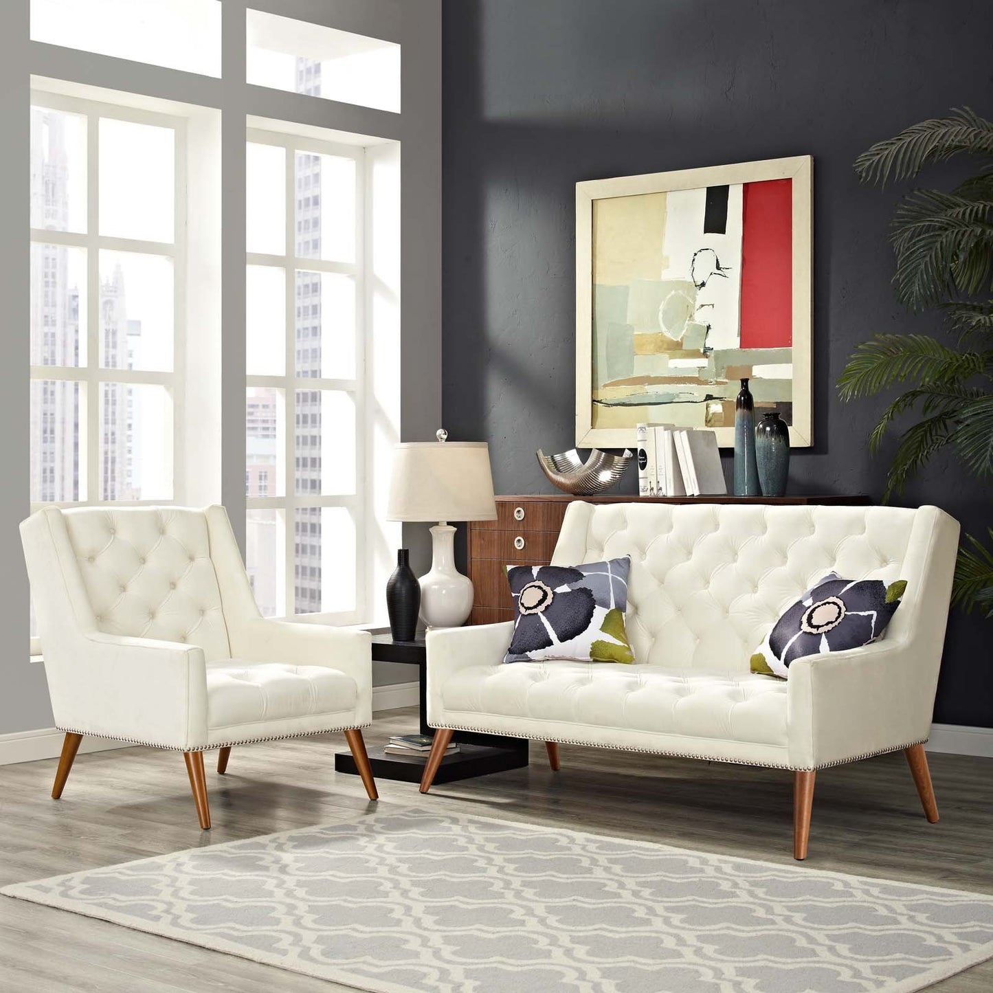Modway Peruse Living Room Set Performance Velvet Set of 2