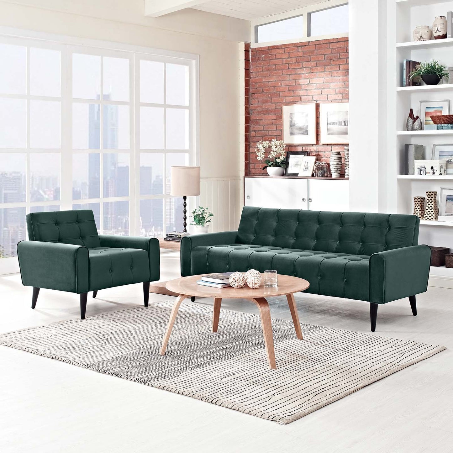 Modway Delve Living Room Set Performance Velvet Set of 2