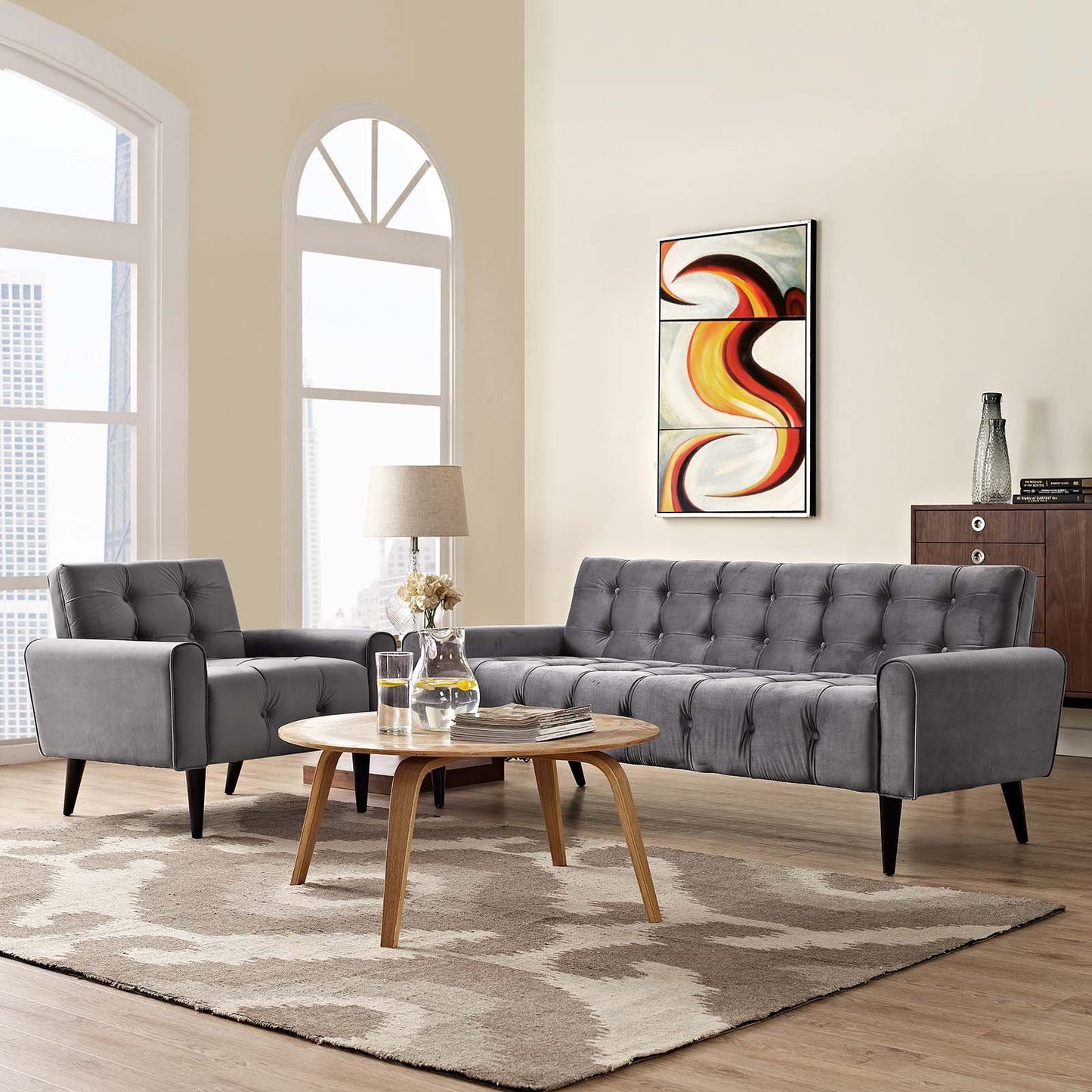 Modway Delve Living Room Set Performance Velvet Set of 2