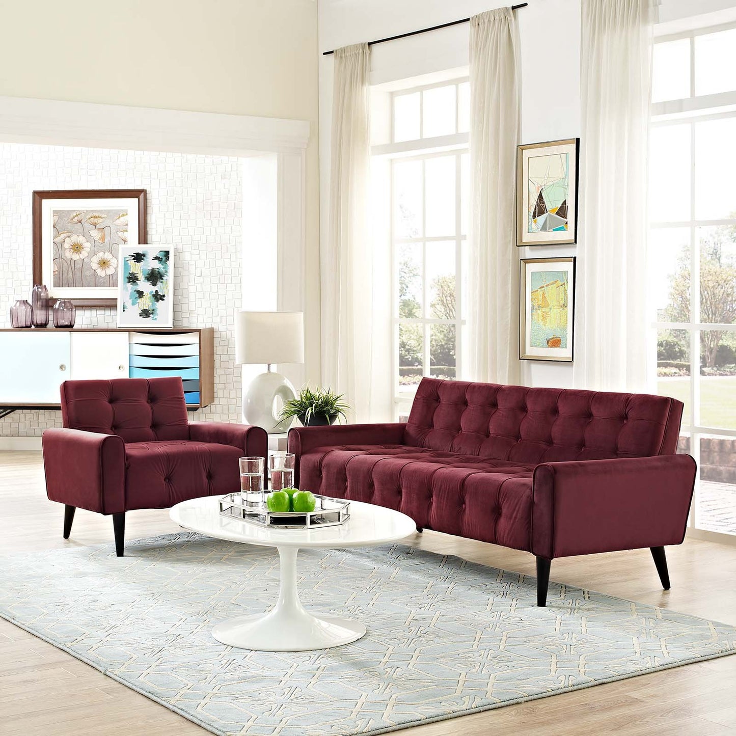 Modway Delve Living Room Set Performance Velvet Set of 2