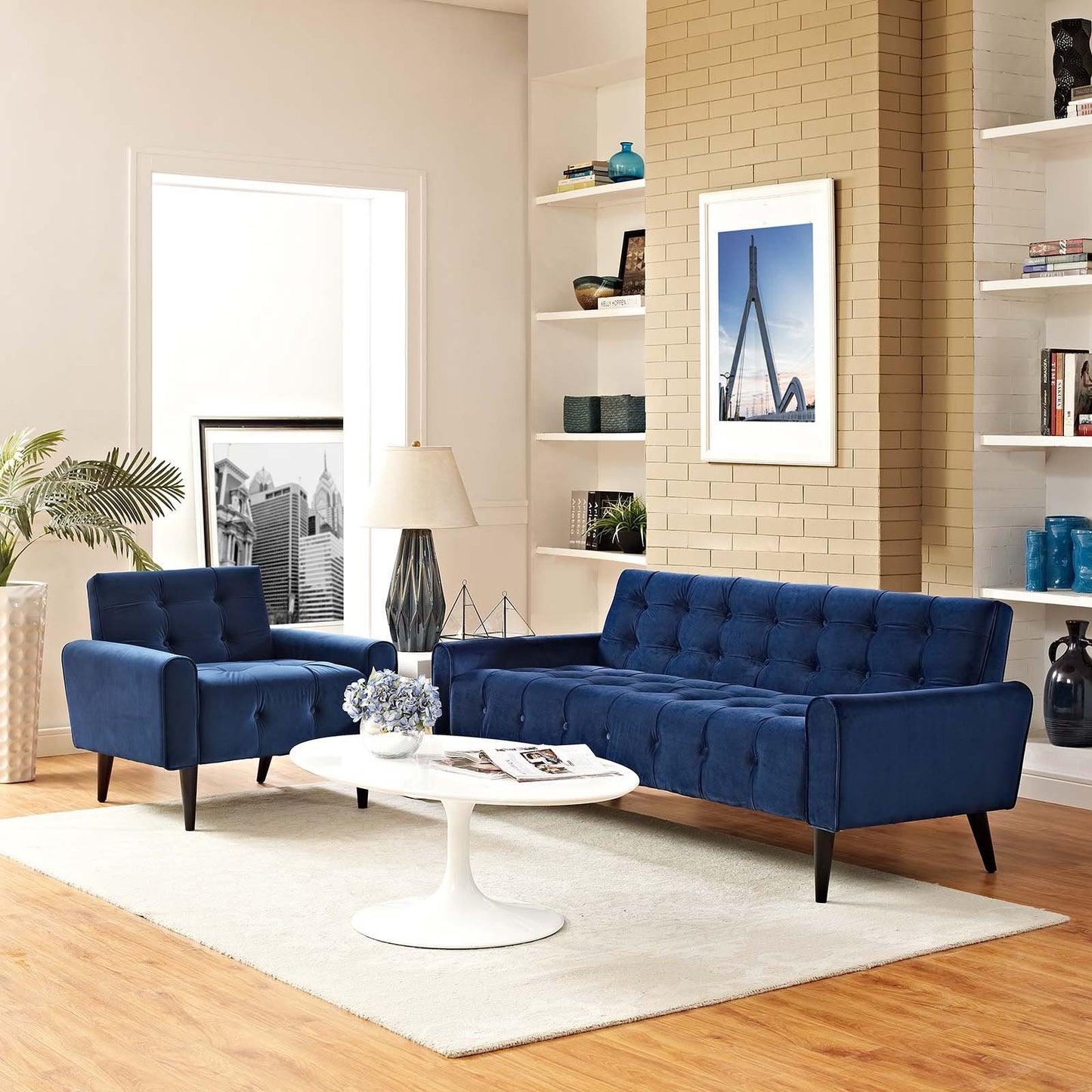 Modway Delve Living Room Set Performance Velvet Set of 2