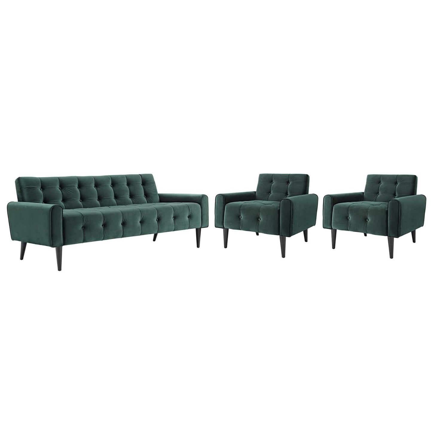 Modway Delve Living Room Set Performance Velvet Set of 3