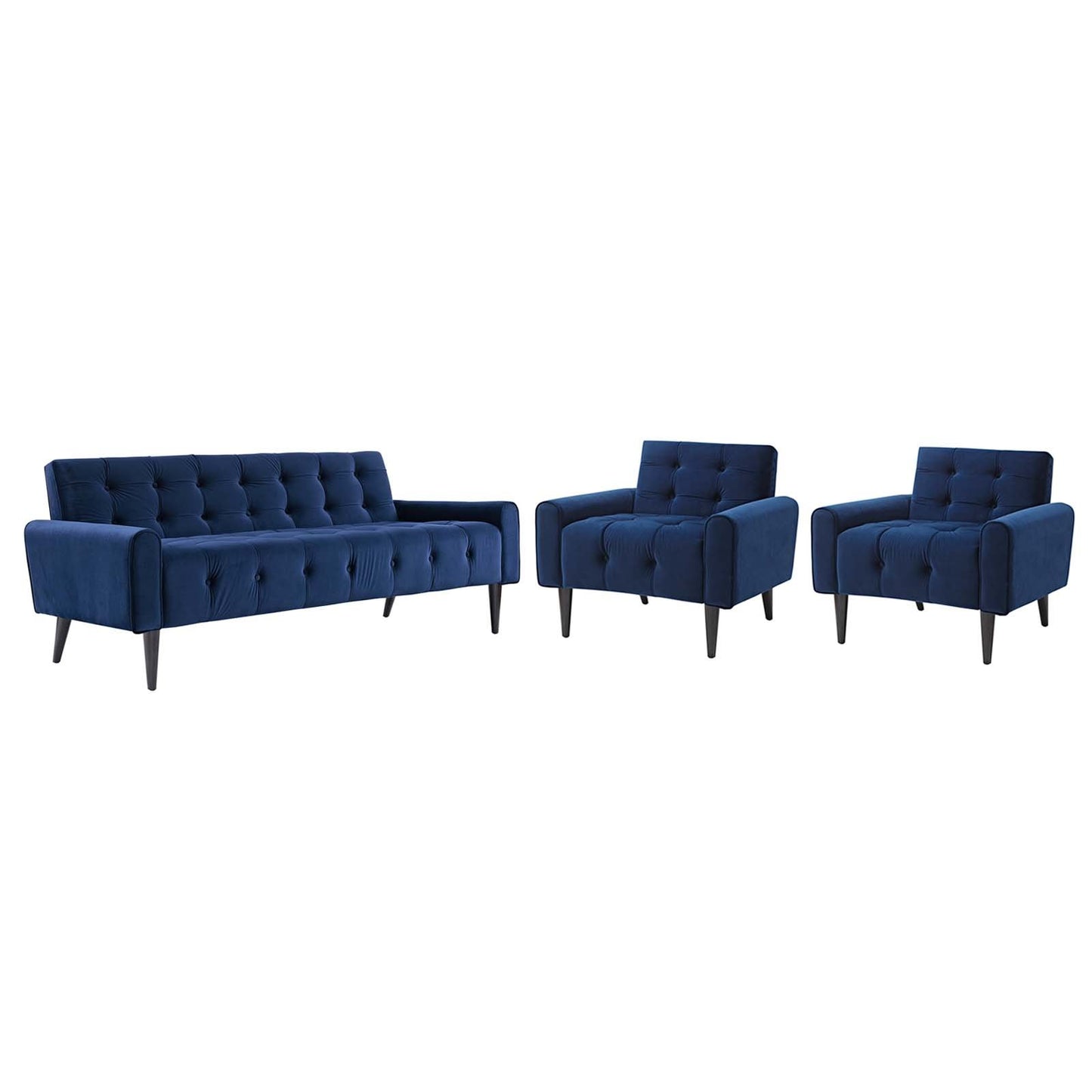 Modway Delve Living Room Set Performance Velvet Set of 3