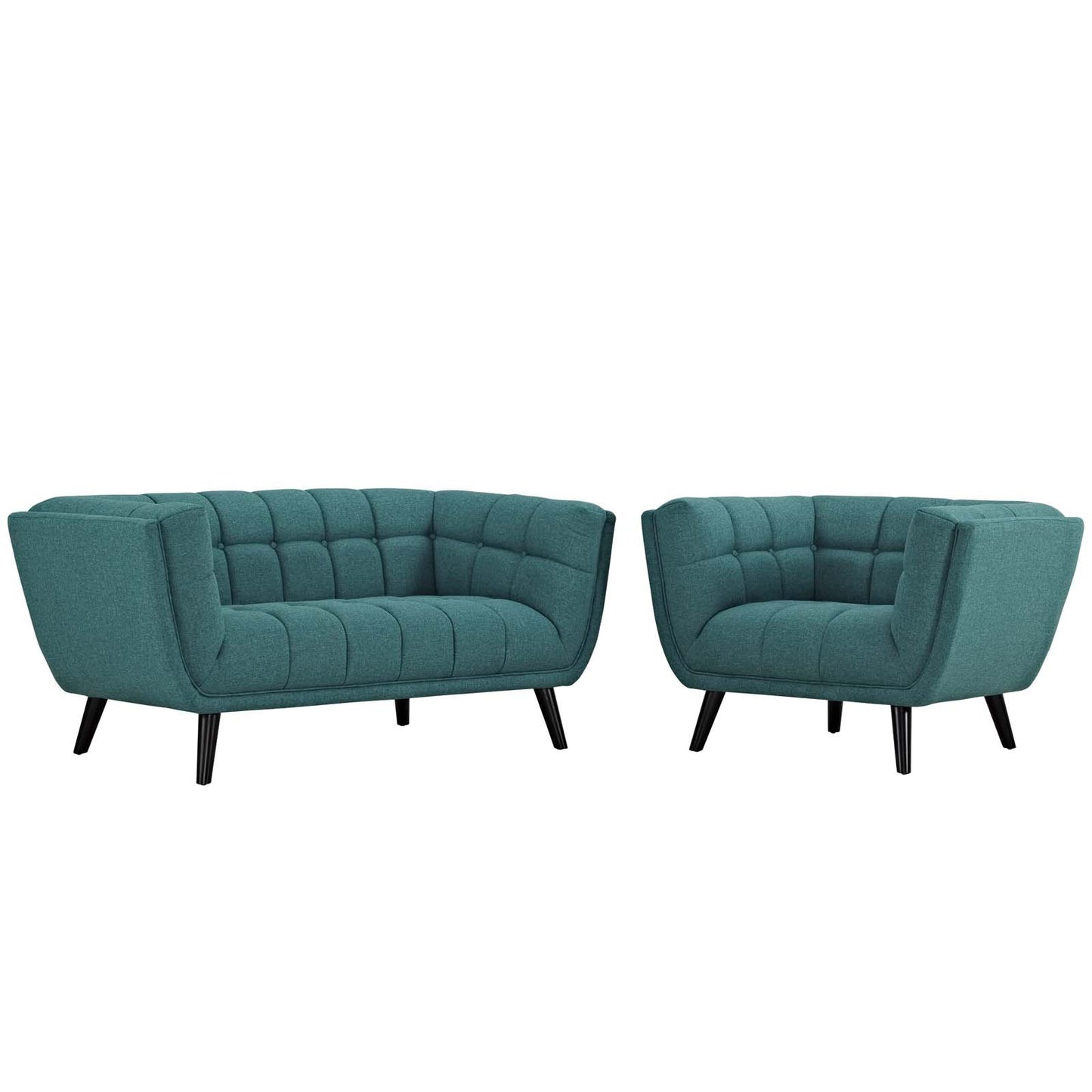 Modway Bestow 2 Piece Upholstered Fabric Loveseat and Armchair Set