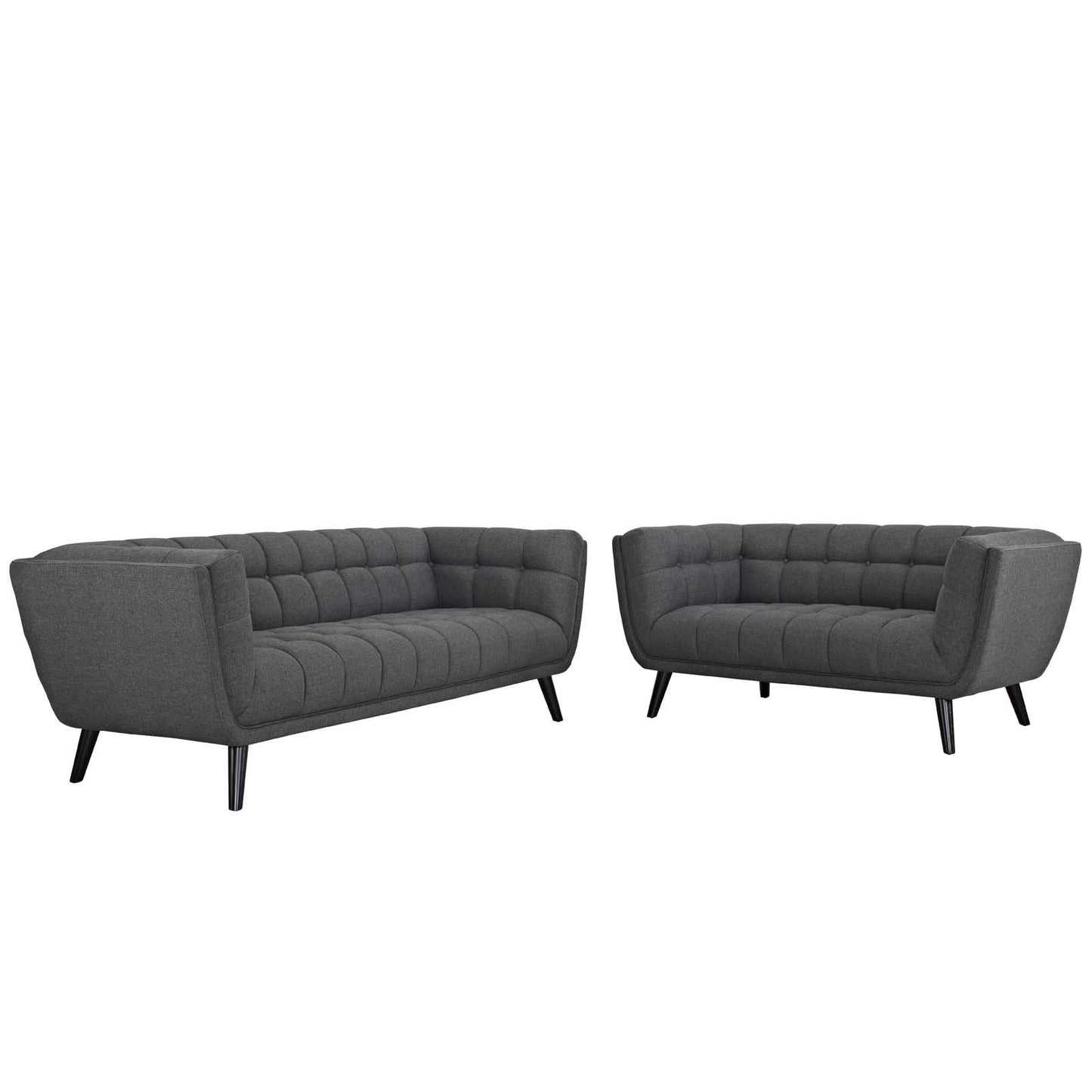 Modway Bestow 2 Piece Upholstered Fabric Sofa and Loveseat Set