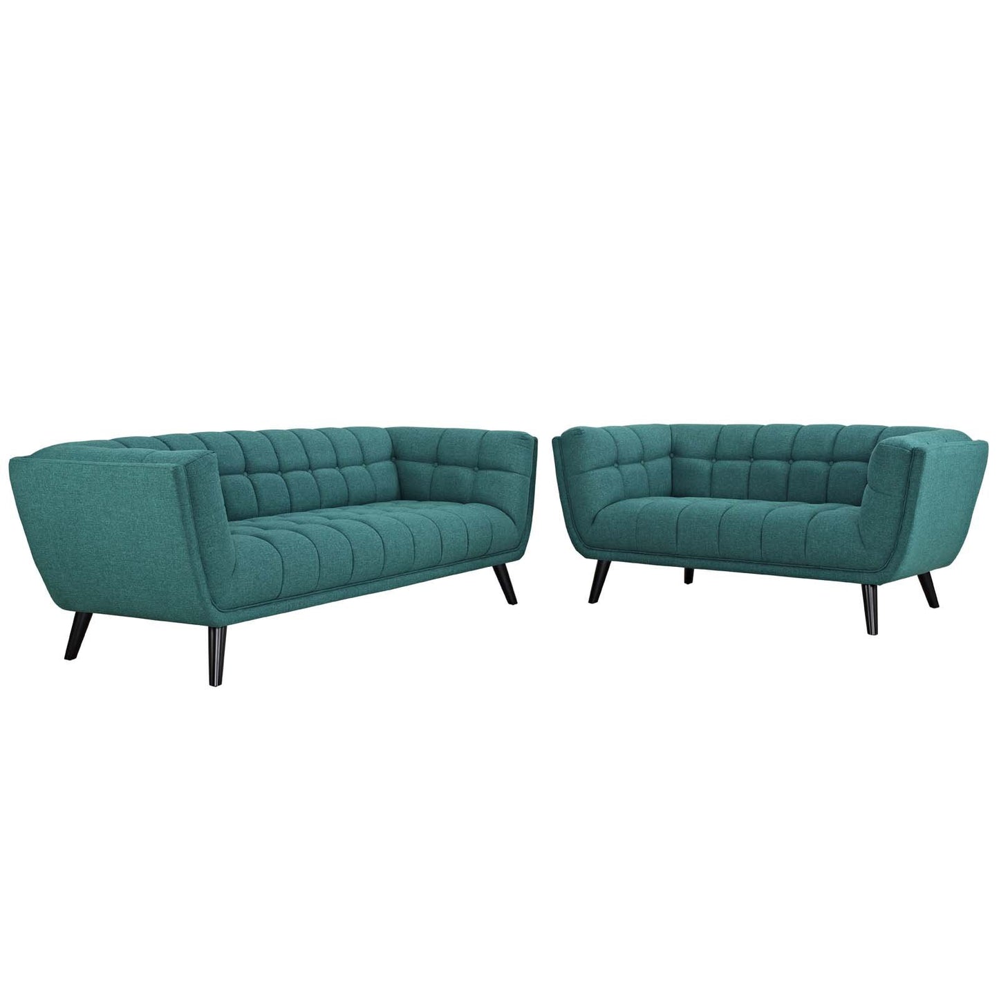 Modway Bestow 2 Piece Upholstered Fabric Sofa and Loveseat Set