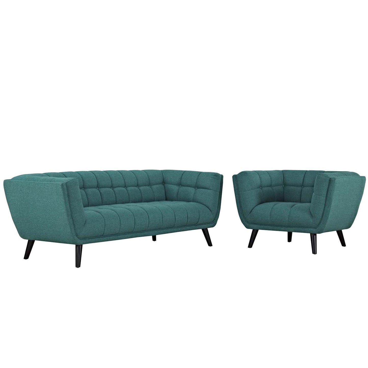 Modway Bestow 2 Piece Upholstered Fabric Sofa and Armchair Set