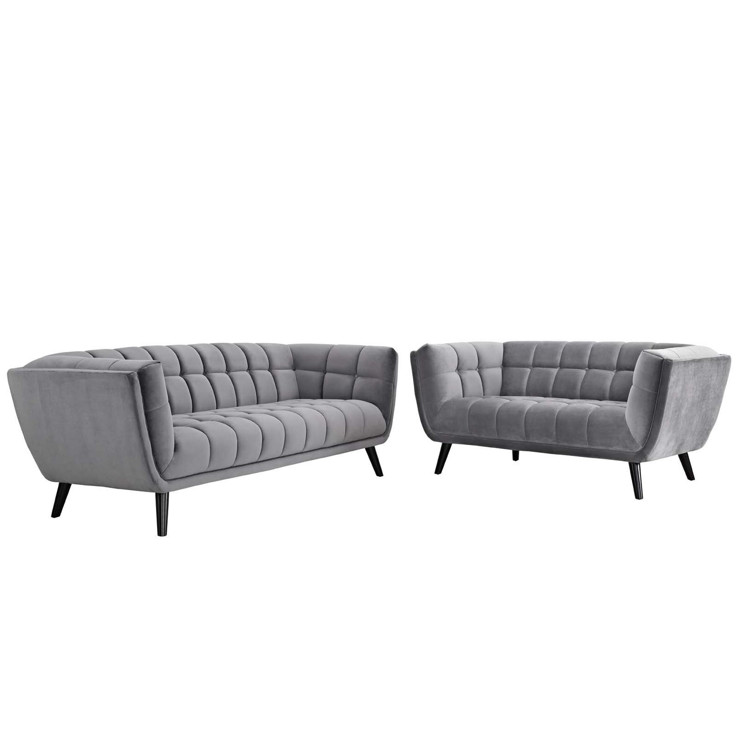 Modway Bestow 2 Piece Performance Velvet Sofa and Loveseat Set