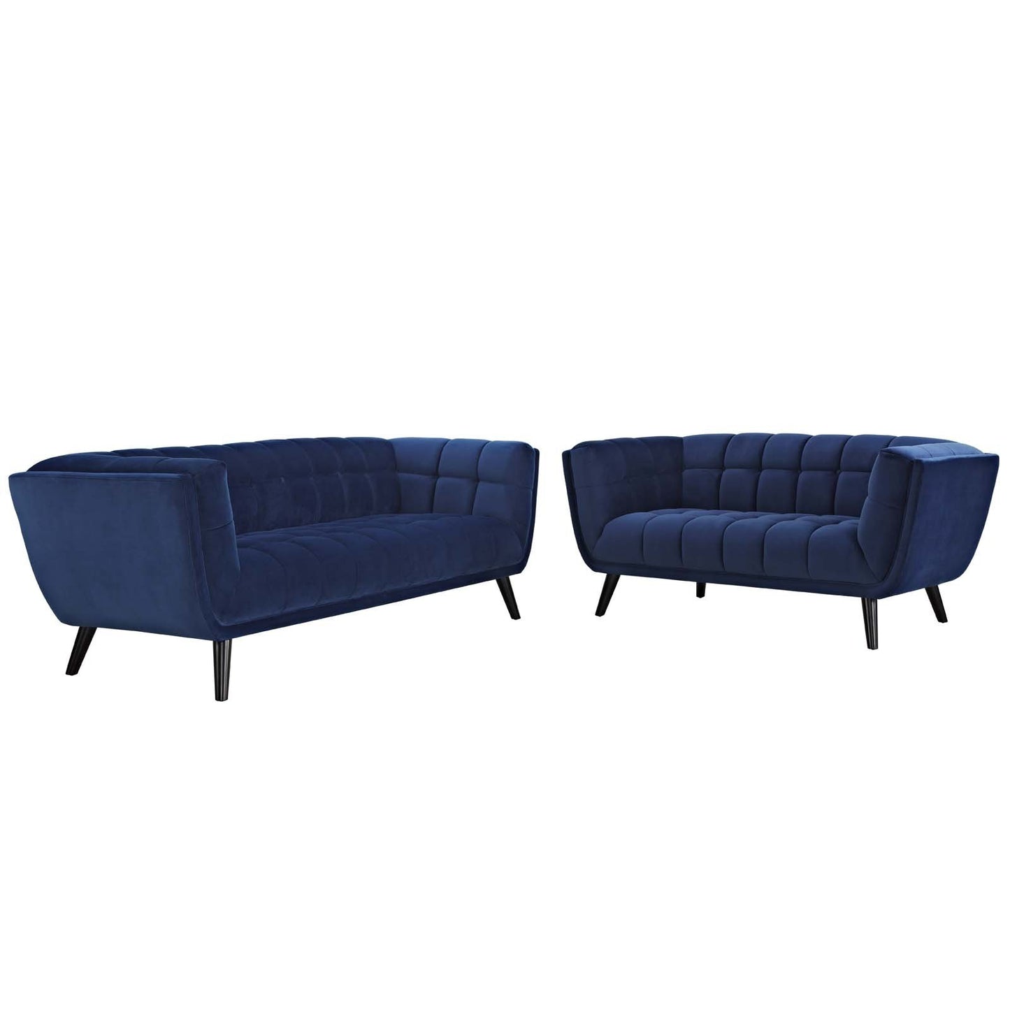 Modway Bestow 2 Piece Performance Velvet Sofa and Loveseat Set