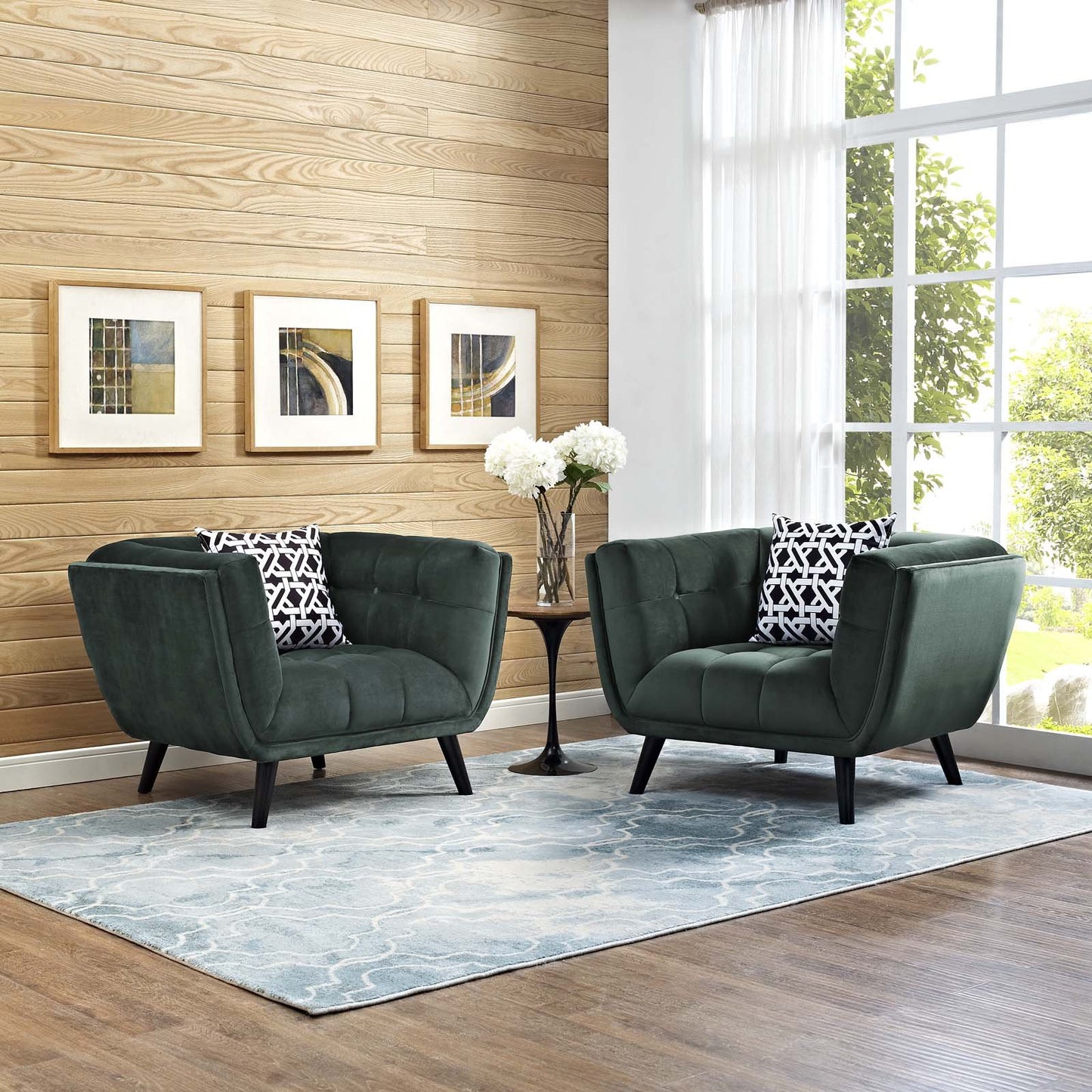 Modway Bestow 2 Piece Performance Velvet Armchair Set