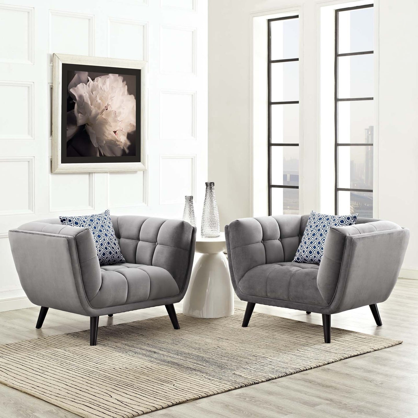 Modway Bestow 2 Piece Performance Velvet Armchair Set