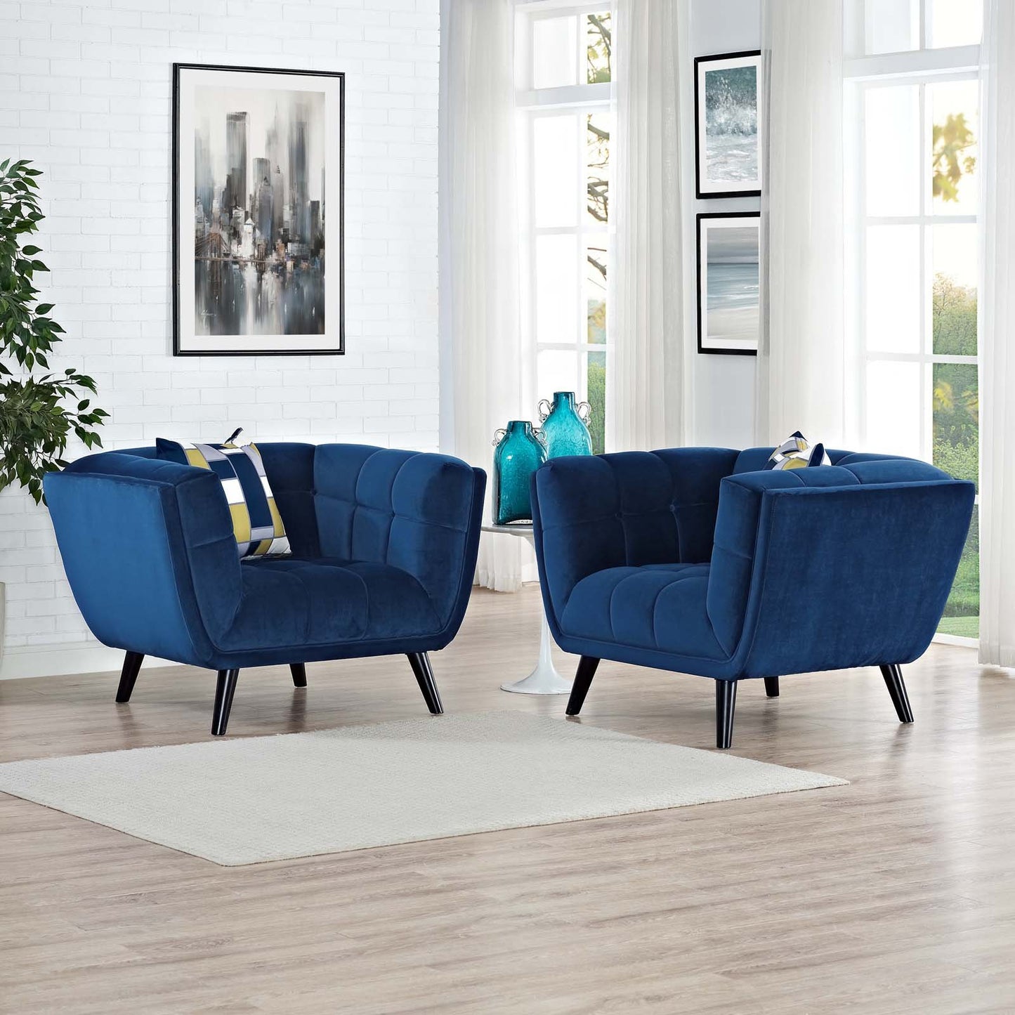 Modway Bestow 2 Piece Performance Velvet Armchair Set