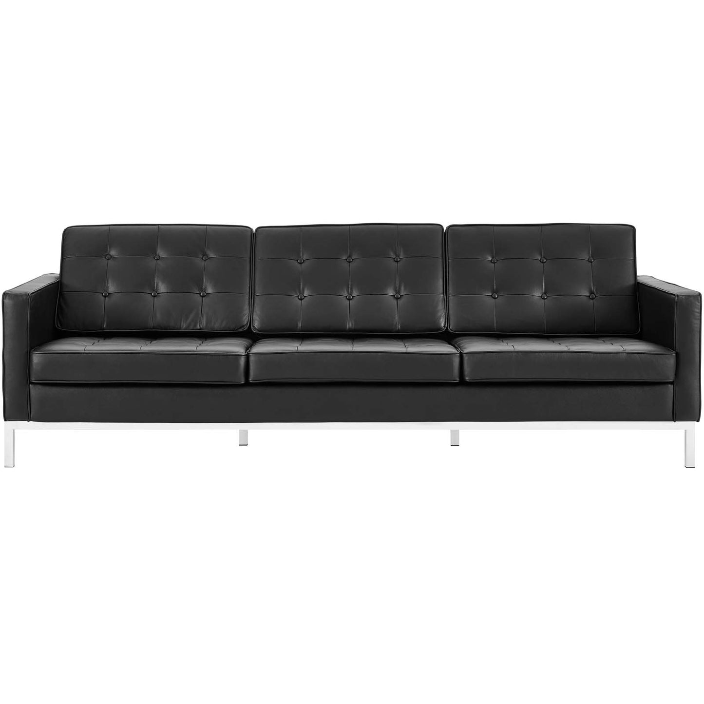 Modway Loft 2 Piece Leather Sofa and Loveseat Set