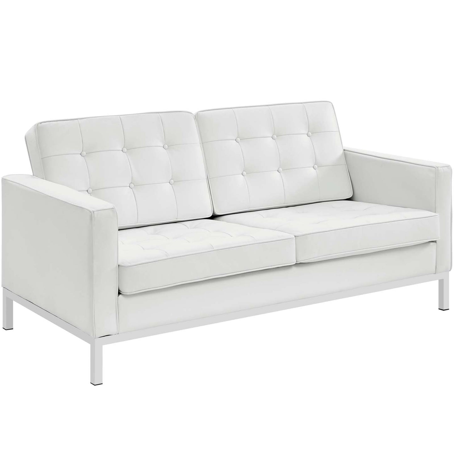 Modway Loft 2 Piece Leather Sofa and Loveseat Set