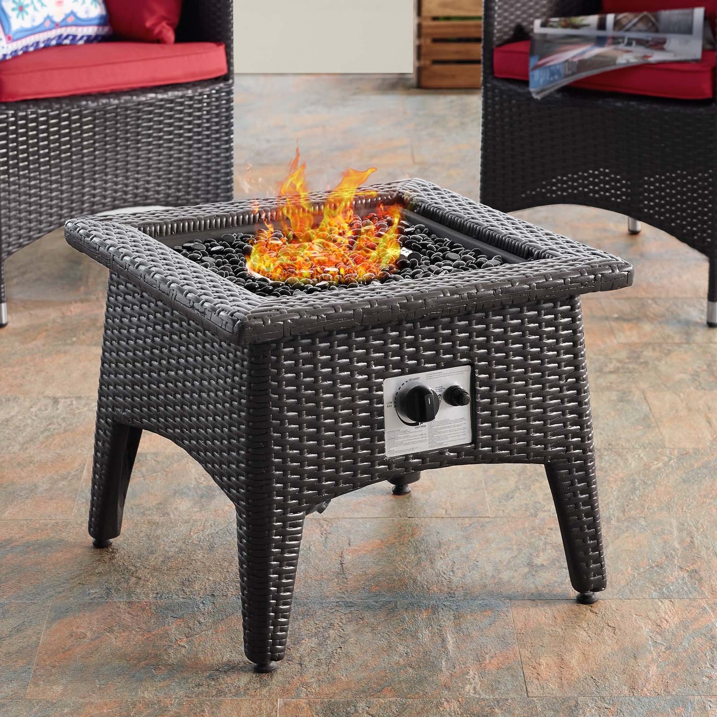 Modway Vivacity Outdoor Patio Fire Pit Table Espresso