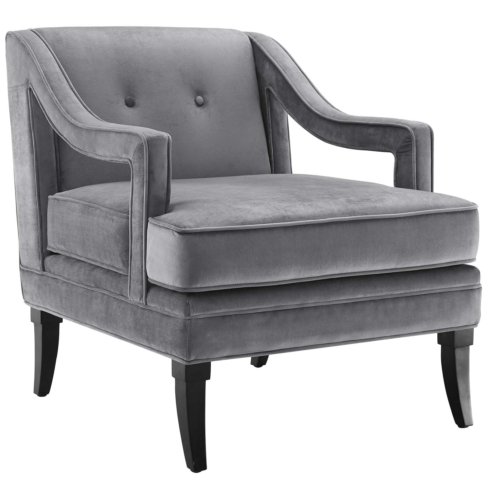 Modway Concur Button Tufted Upholstered Velvet Armchair | Armchairs | 