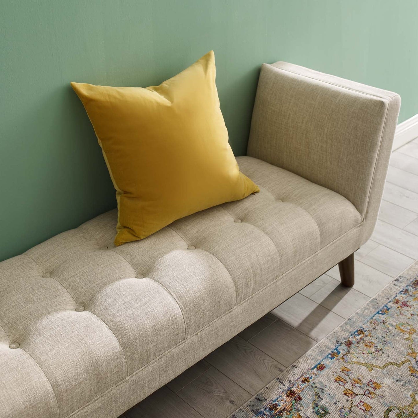 Modway Haven Tufted Button Upholstered Fabric Accent Bench | Stools & Benches | 