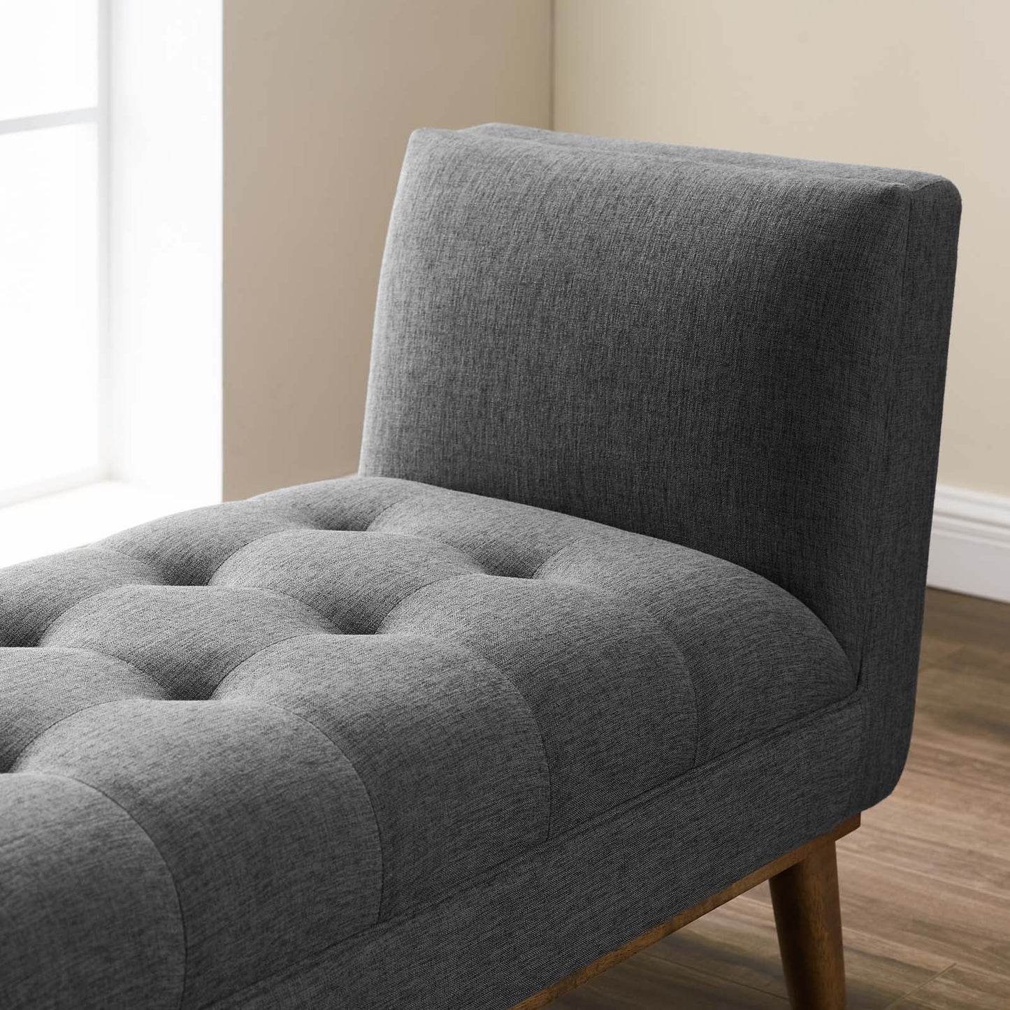 Modway Haven Tufted Button Upholstered Fabric Accent Bench | Stools & Benches | 