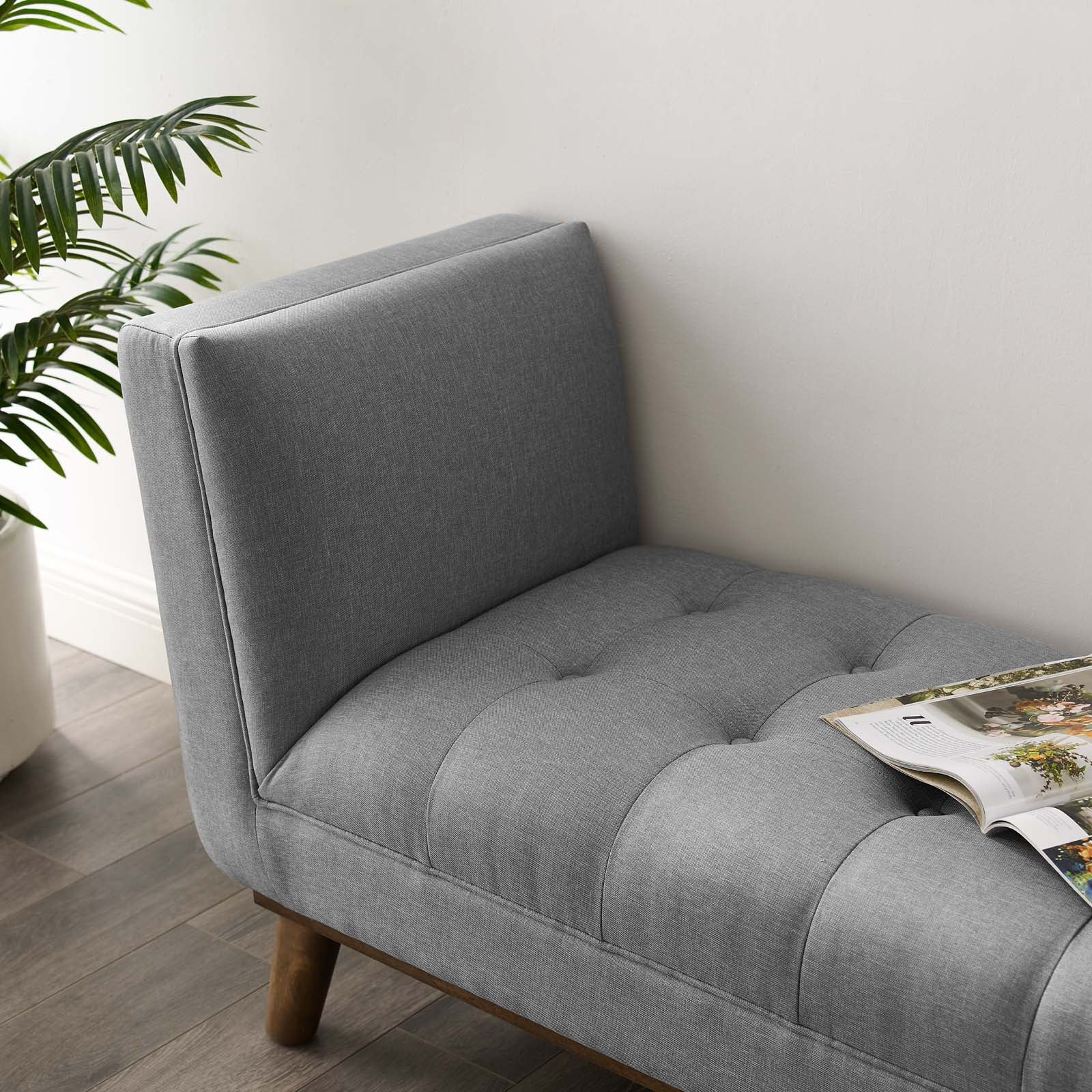 Modway Haven Tufted Button Upholstered Fabric Accent Bench | Stools & Benches | 