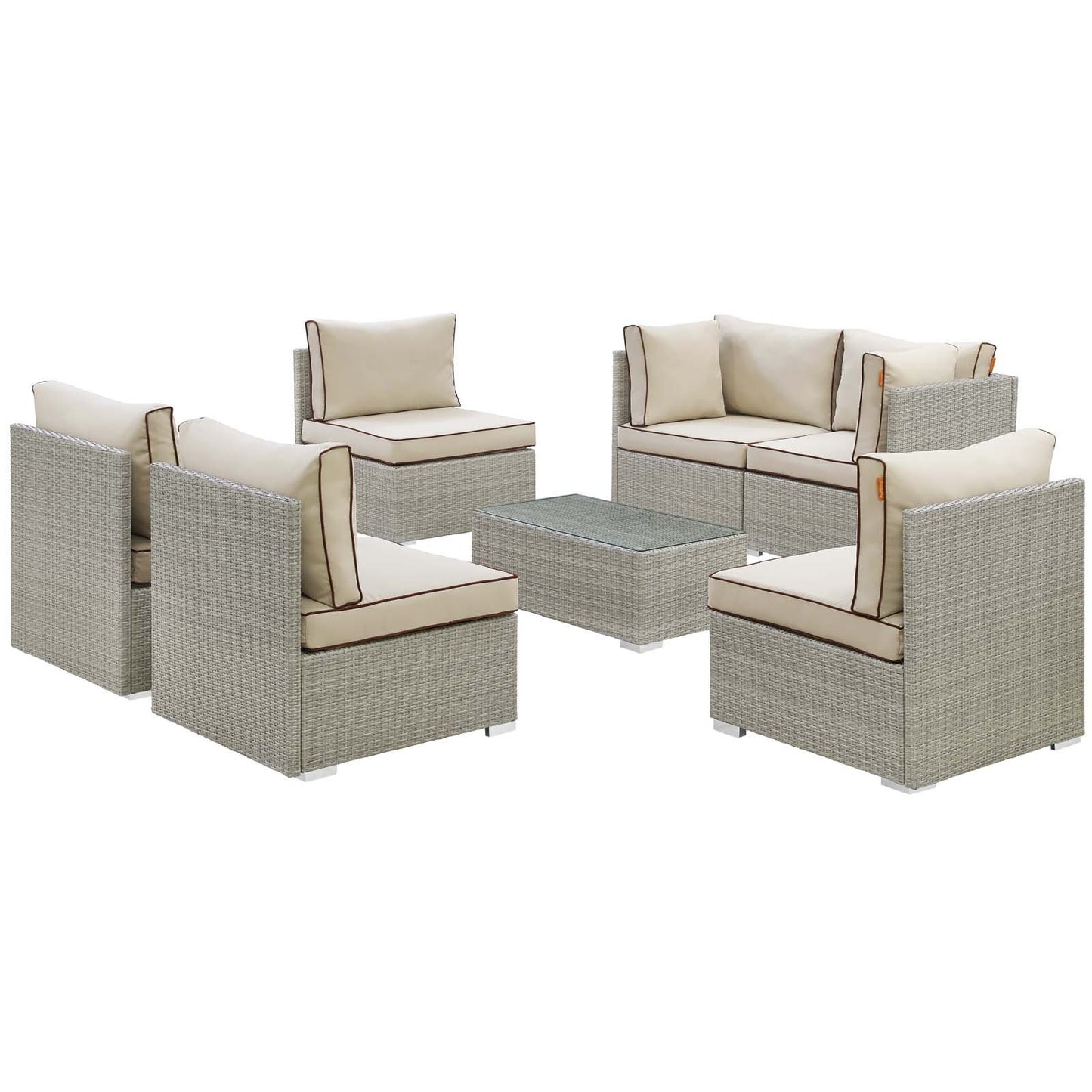 Modway Repose 7 Piece Outdoor Patio Sectional Set