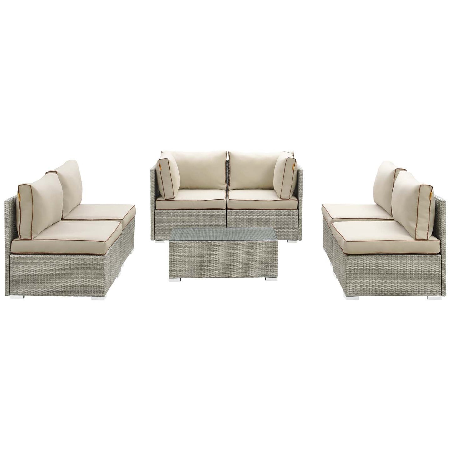 Modway Repose 7 Piece Outdoor Patio Sectional Set