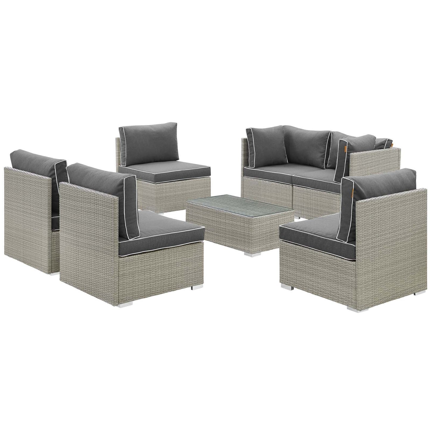 Modway Repose 7 Piece Outdoor Patio Sectional Set
