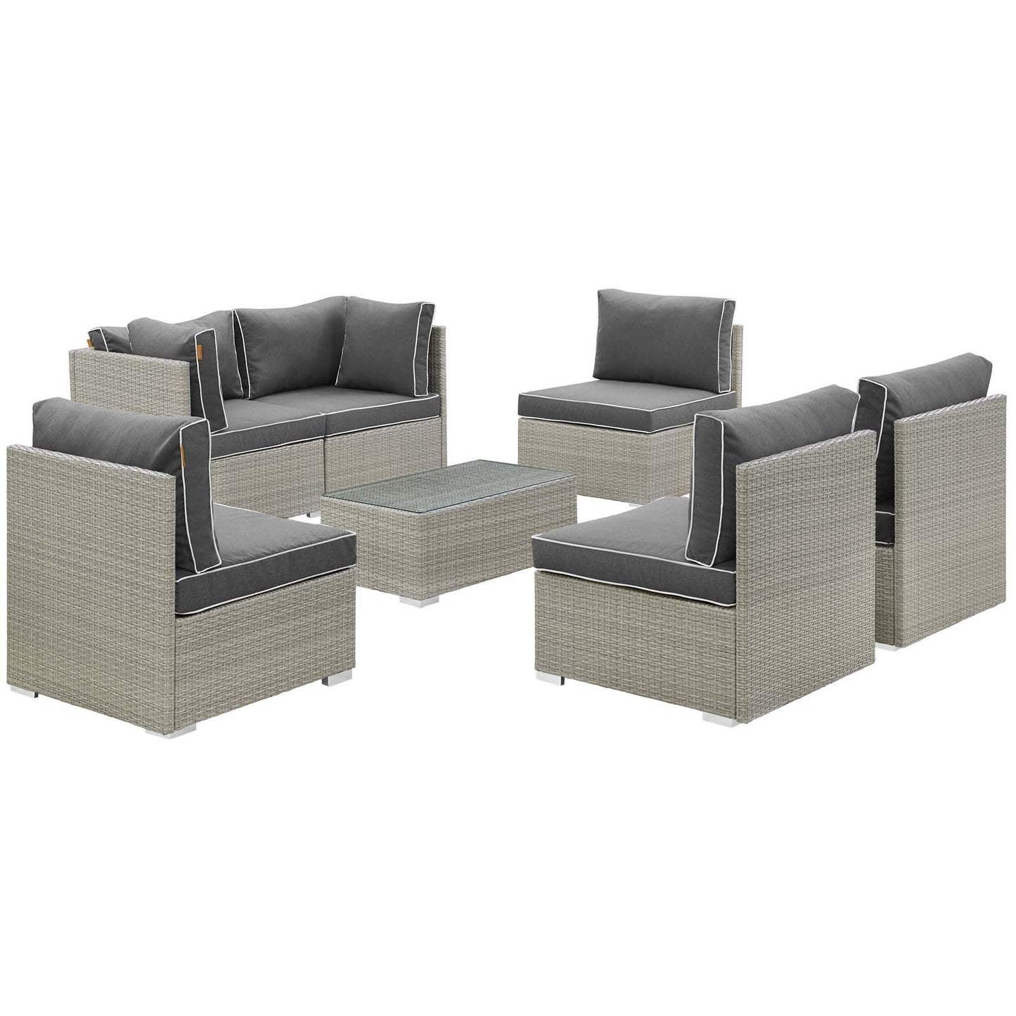 Modway Repose 7 Piece Outdoor Patio Sectional Set