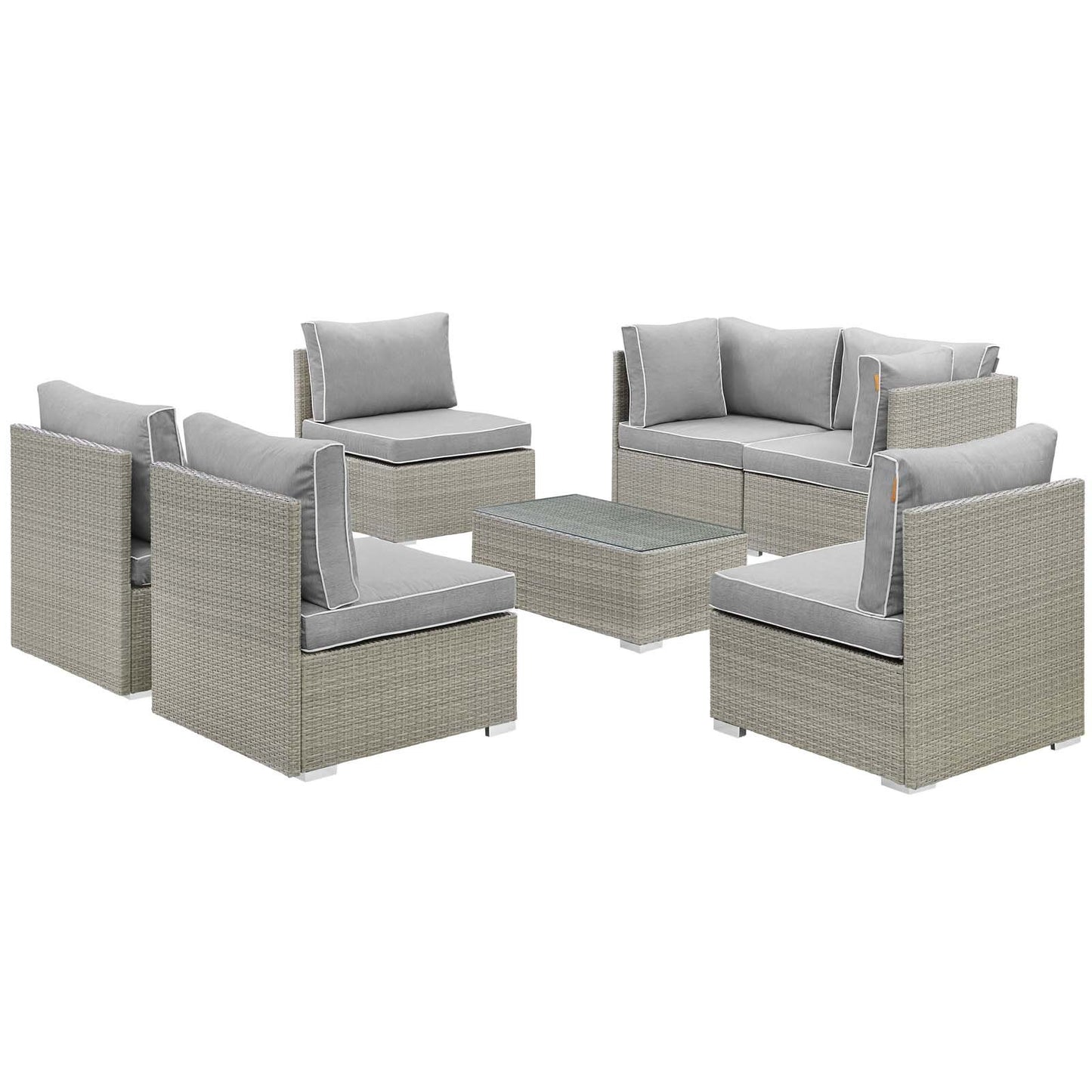 Modway Repose 7 Piece Outdoor Patio Sectional Set